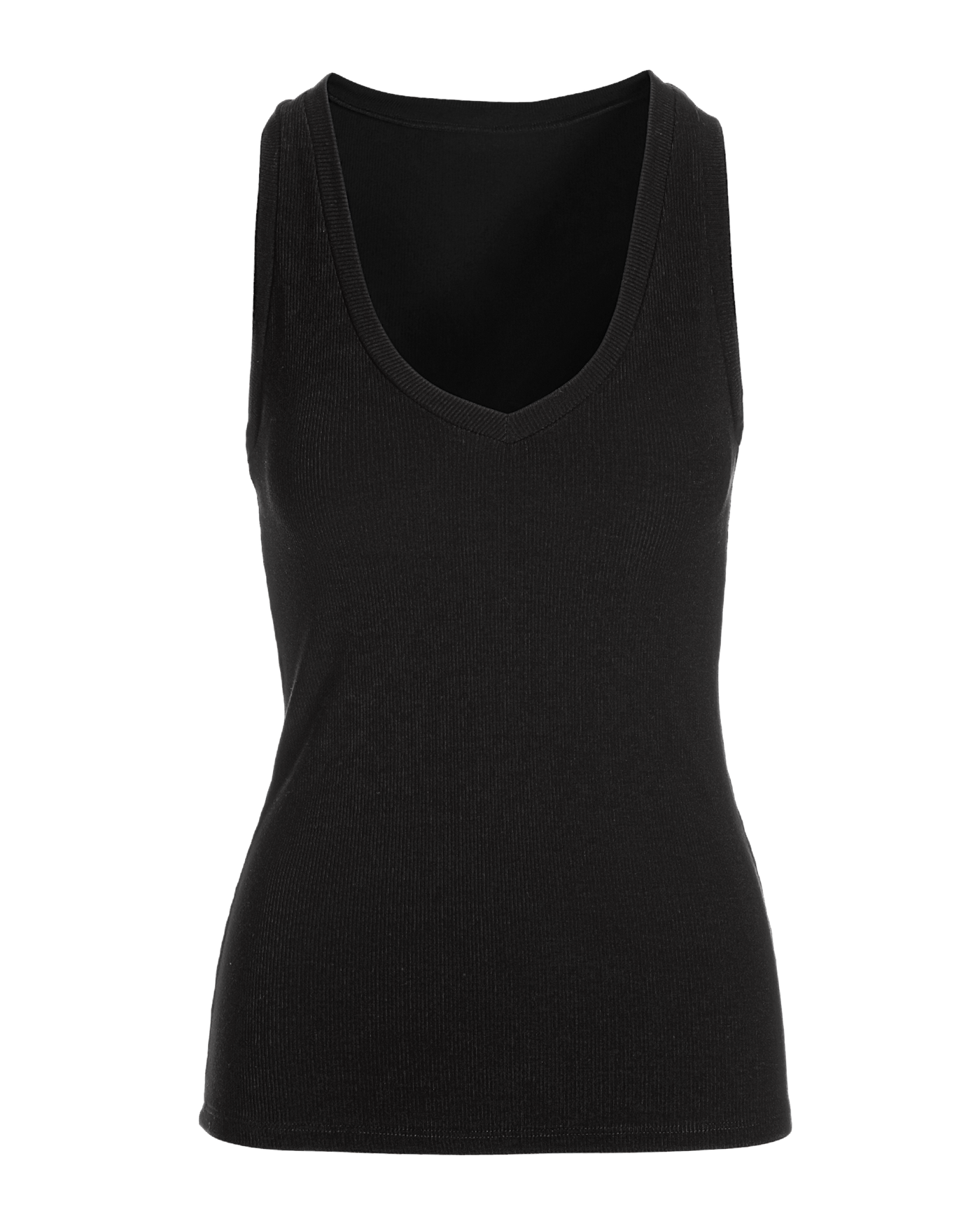 So Essential Ribbed V Neck Tank White