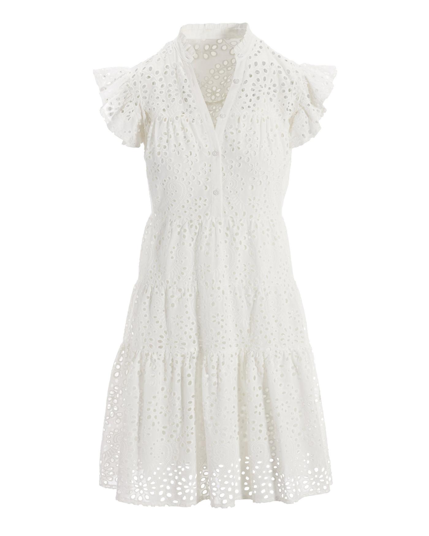 knee length dresses for ladies Aje. Cleo Silver Blue Ruffled Mini Dress main image 1