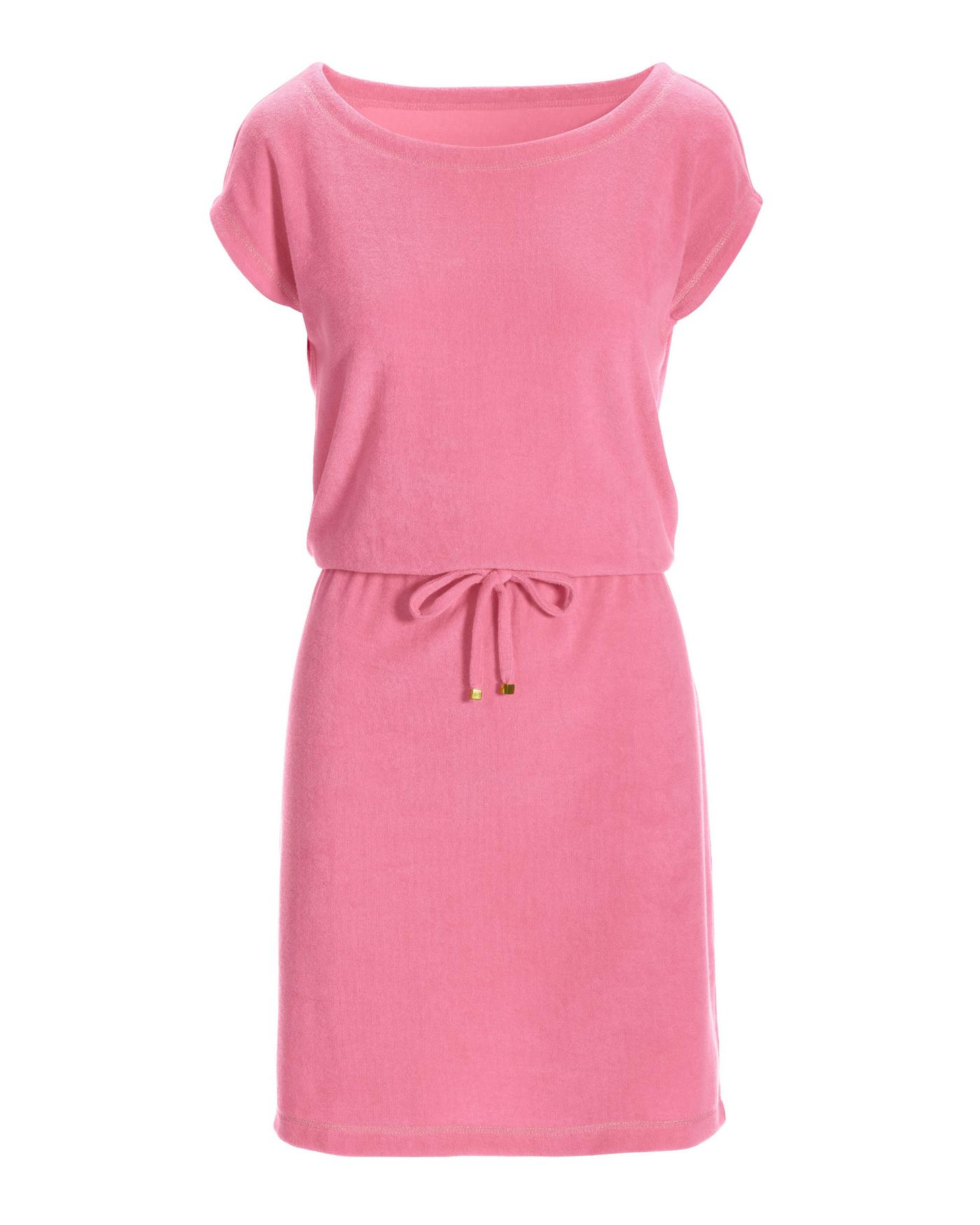 pink drawstring dress Astrid Drawstring Halterneck Thigh Split Midi Dress Pink