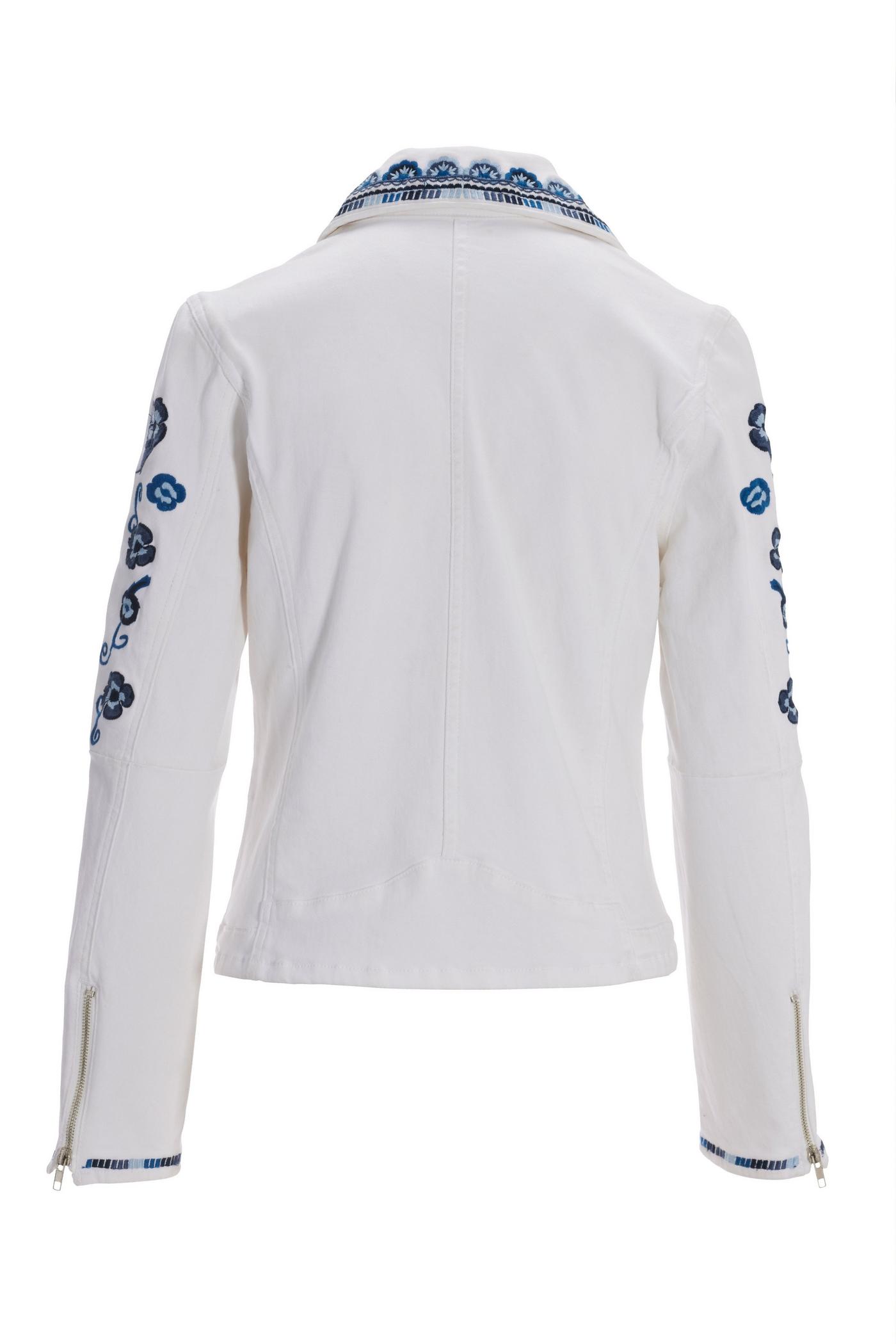 White denim moto jacket discount