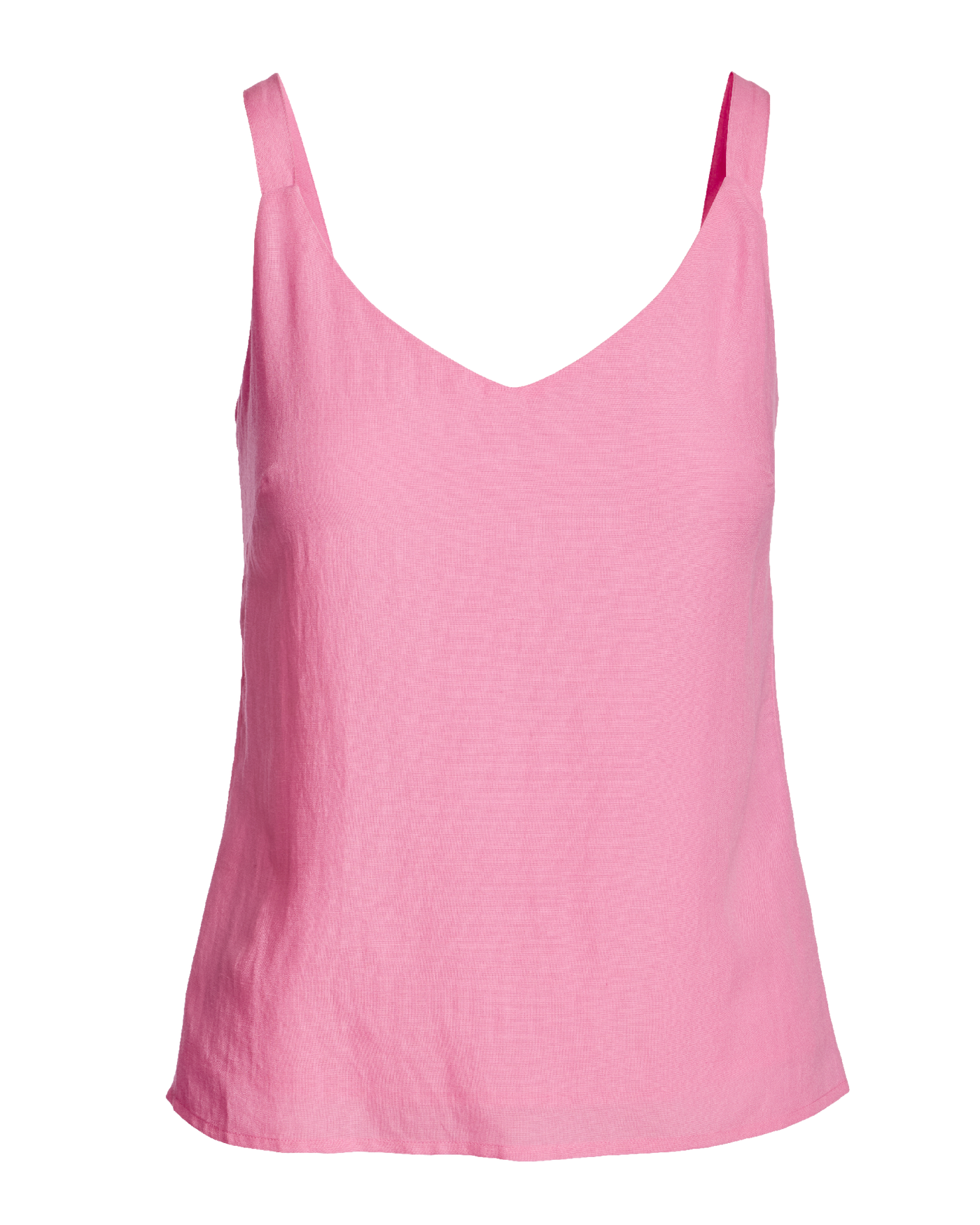 V Neck Linen Tank Top Sachet Pink