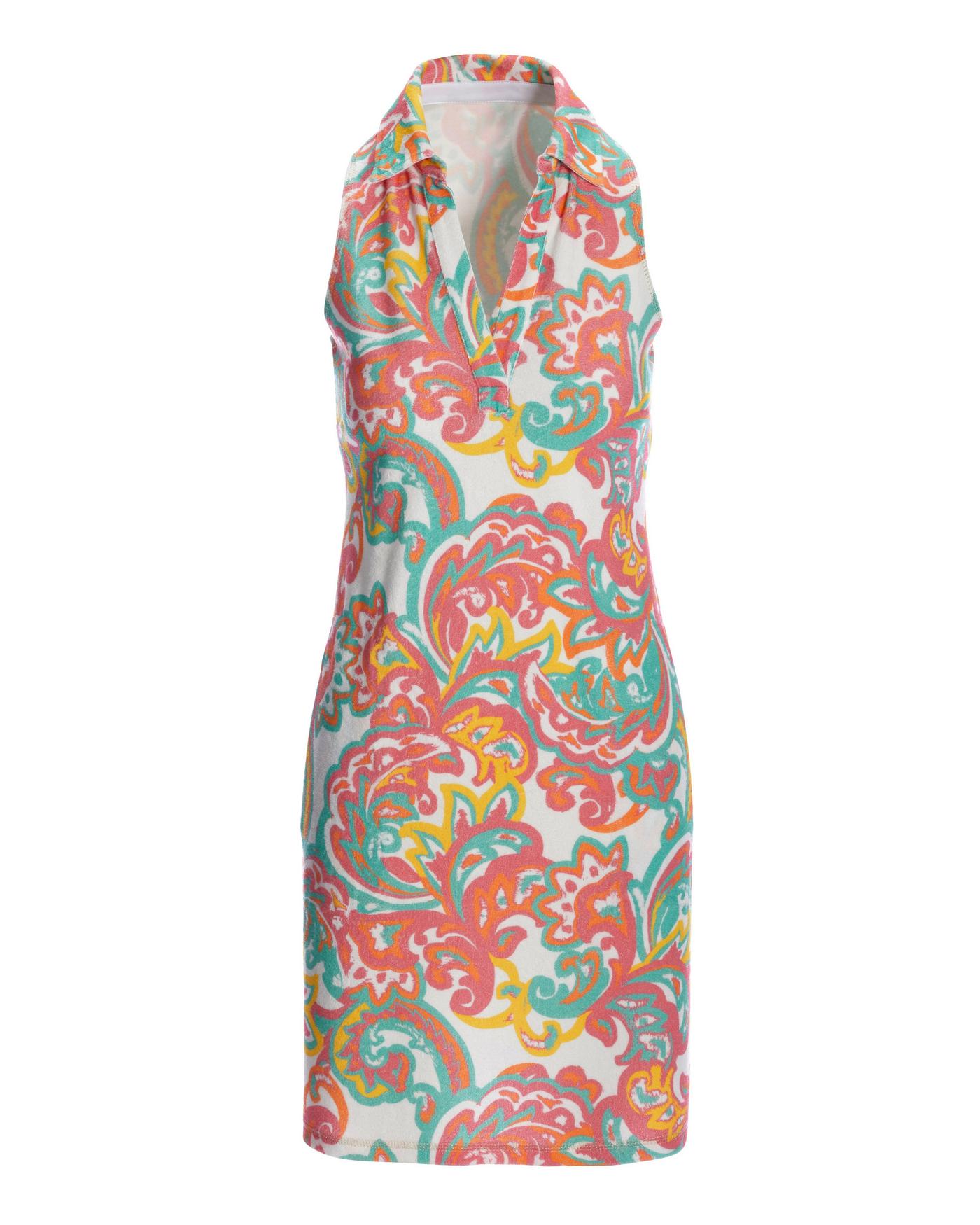 Abstract Sport Loop Terry Collar Dress - Multi | Boston Proper