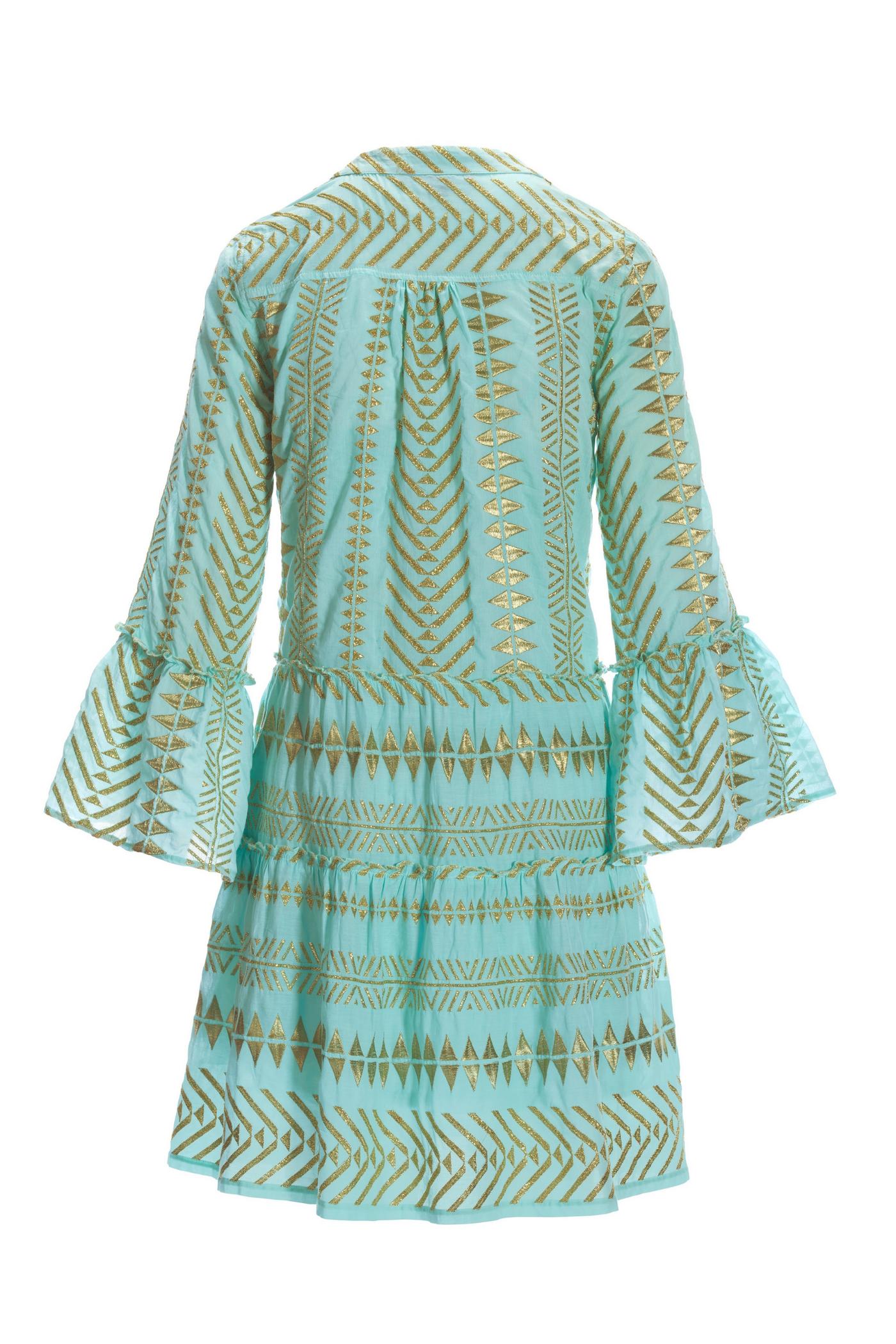 Metallic Detail Tiered Effortless Dress - Blue Tint | Boston Proper