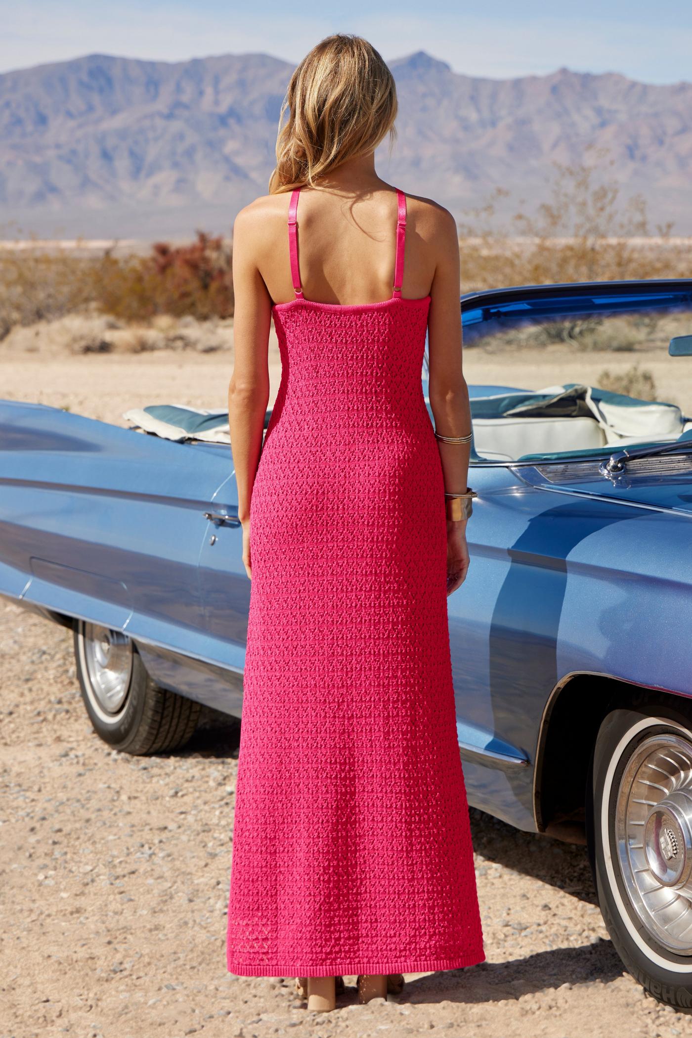 white christmas dresses SHE SELLS SEASHELLS CROCHET MAXI DRESS – AKIRA main image 1