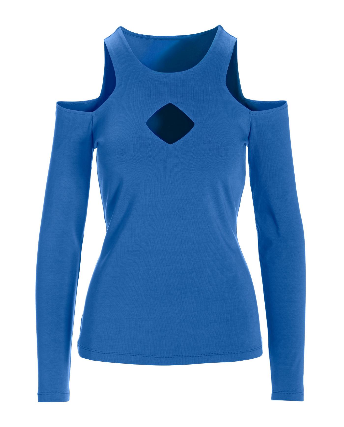 So Sexy Keyhole Cold Shoulder Knit Top - Palace Blue So Sexy Keyhole Cold Shoulder Knit Top - Palace Blue