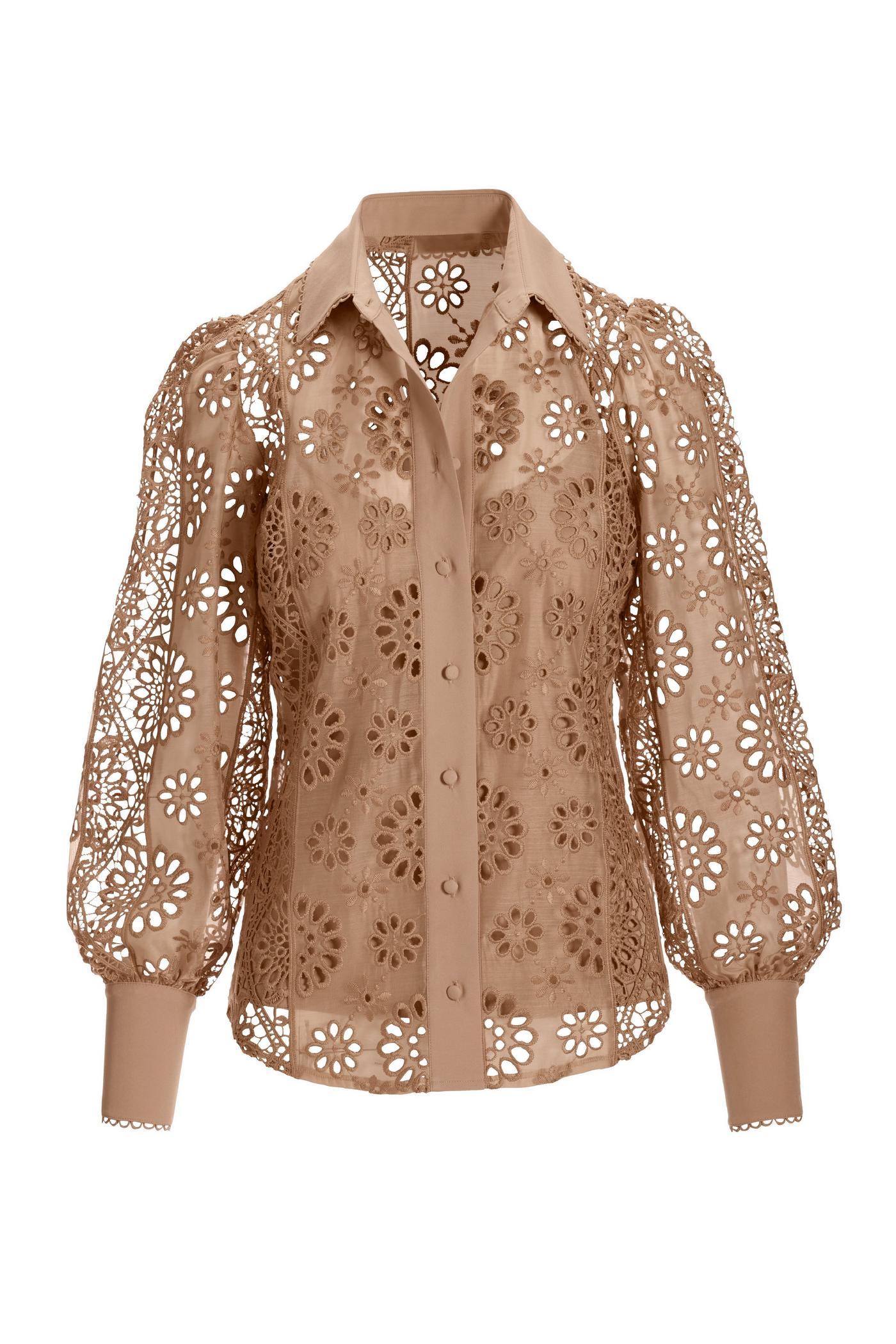 Eyelet Victoria Shirt - Tan | Boston Proper