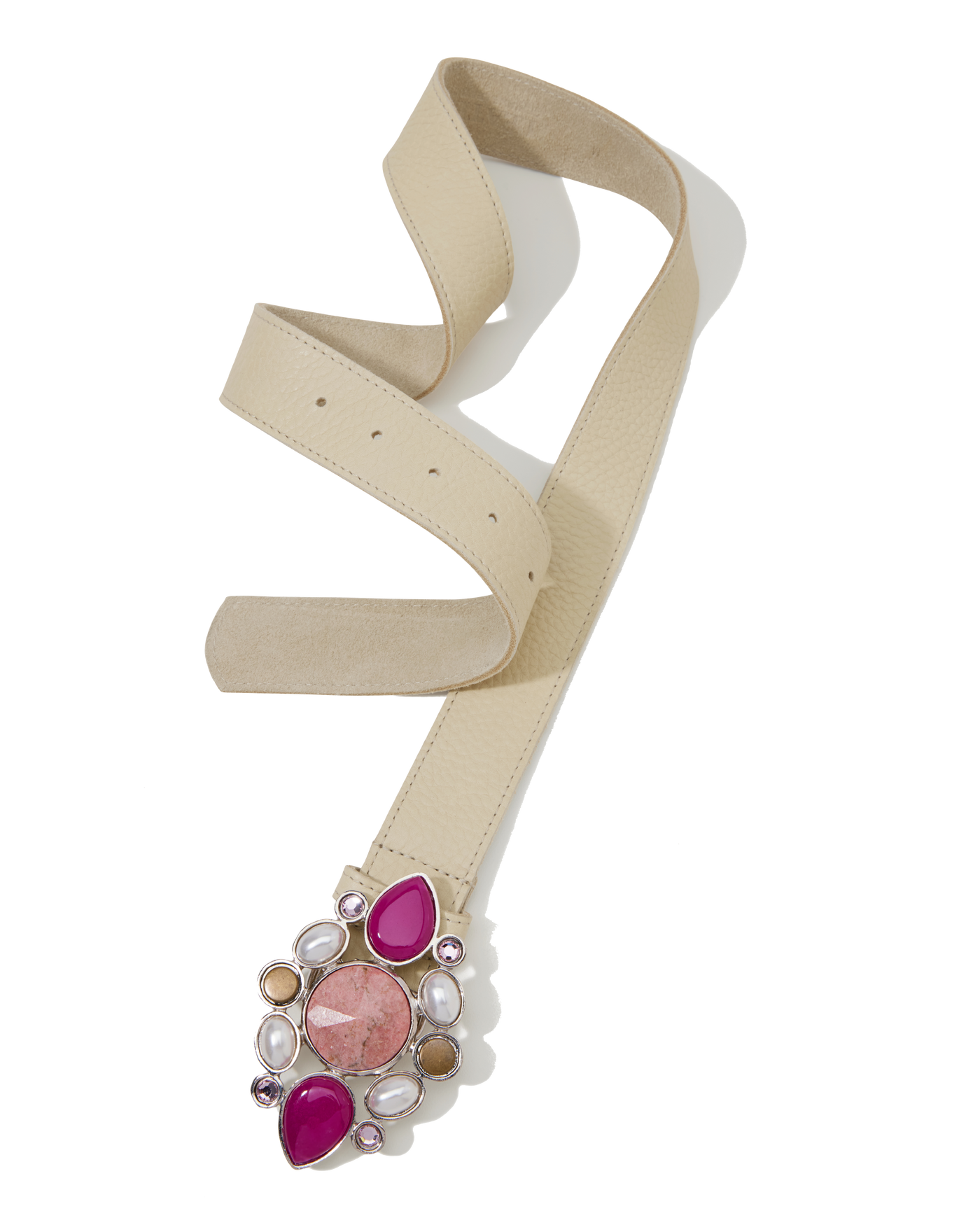 Color Pop Stone and Pearl Buckle Belt - Pink Multi | Boston  display picture 2
