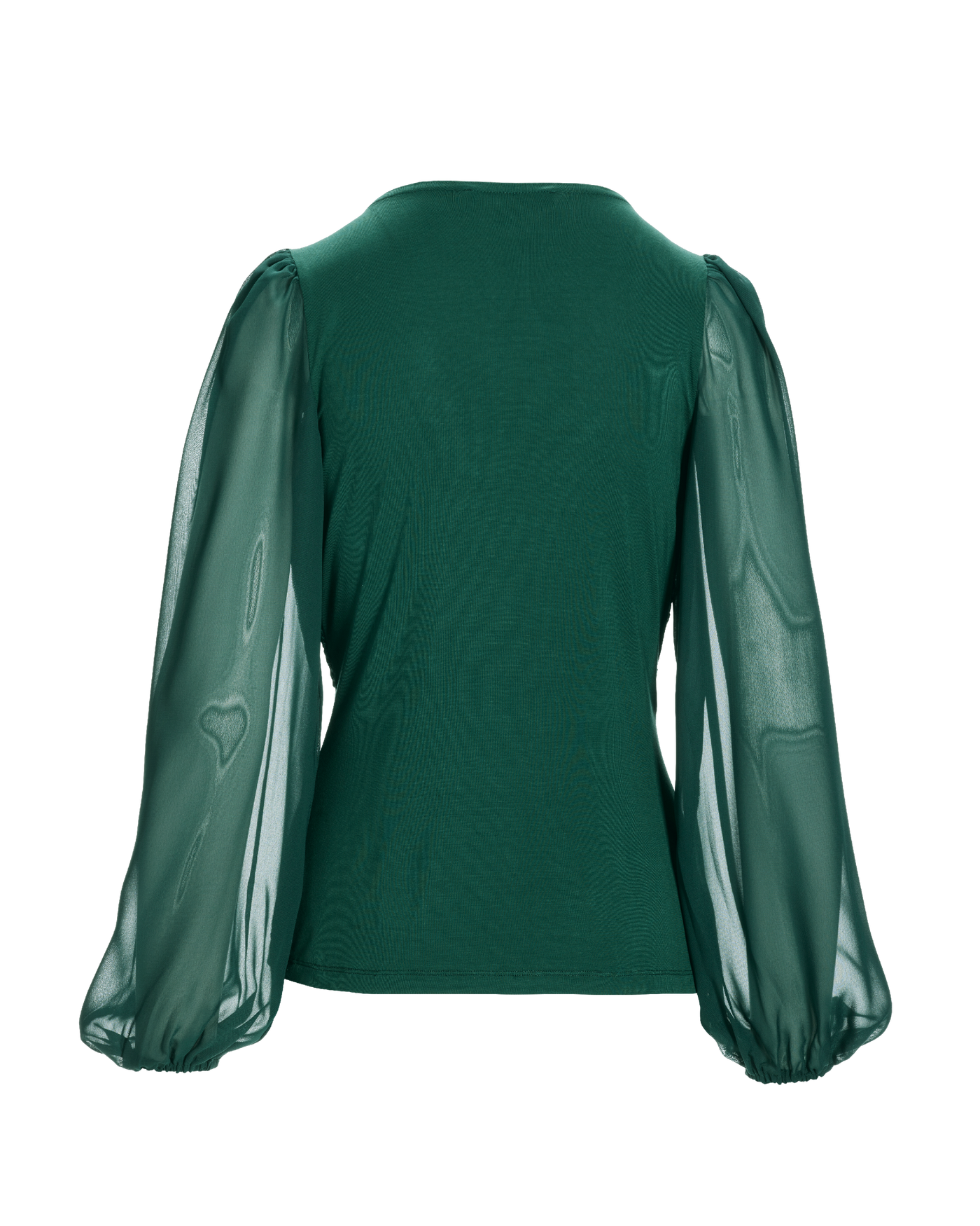 Scallop Lace Long Sleeve Top Deep Emerald