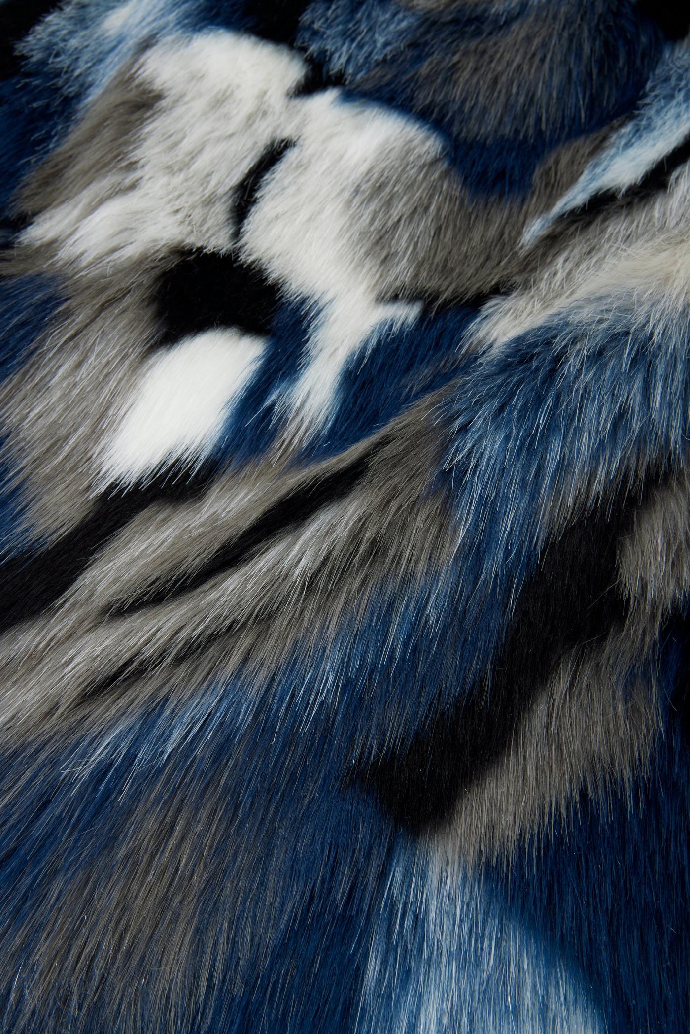Multi Color Faux Fur Vest - Blue Multi | Boston Proper Multi Color Faux Fur Vest - Blue Multi | Boston Proper