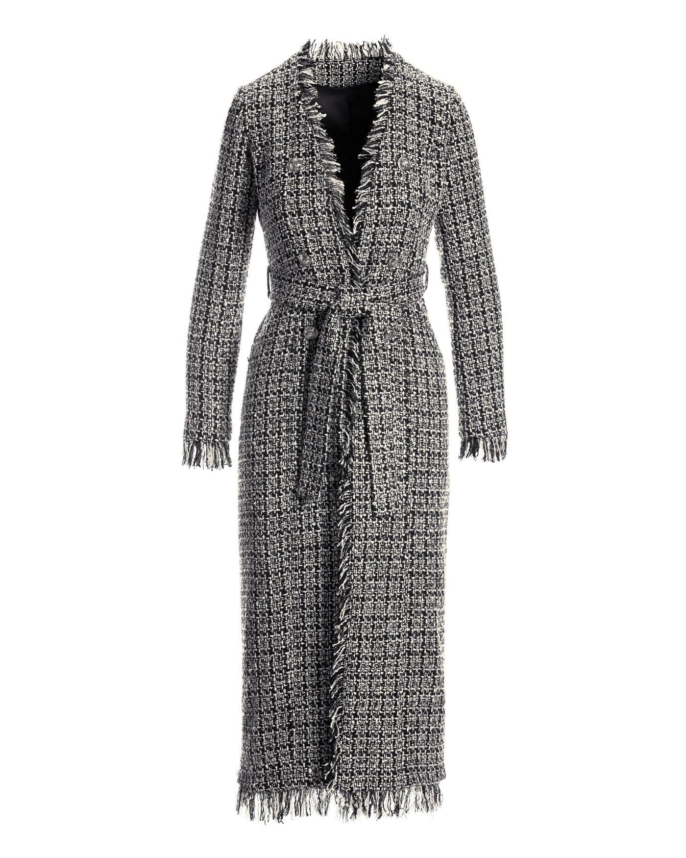 Metallic Tweed Tie Waist Duster - Black Multi | Boston Proper