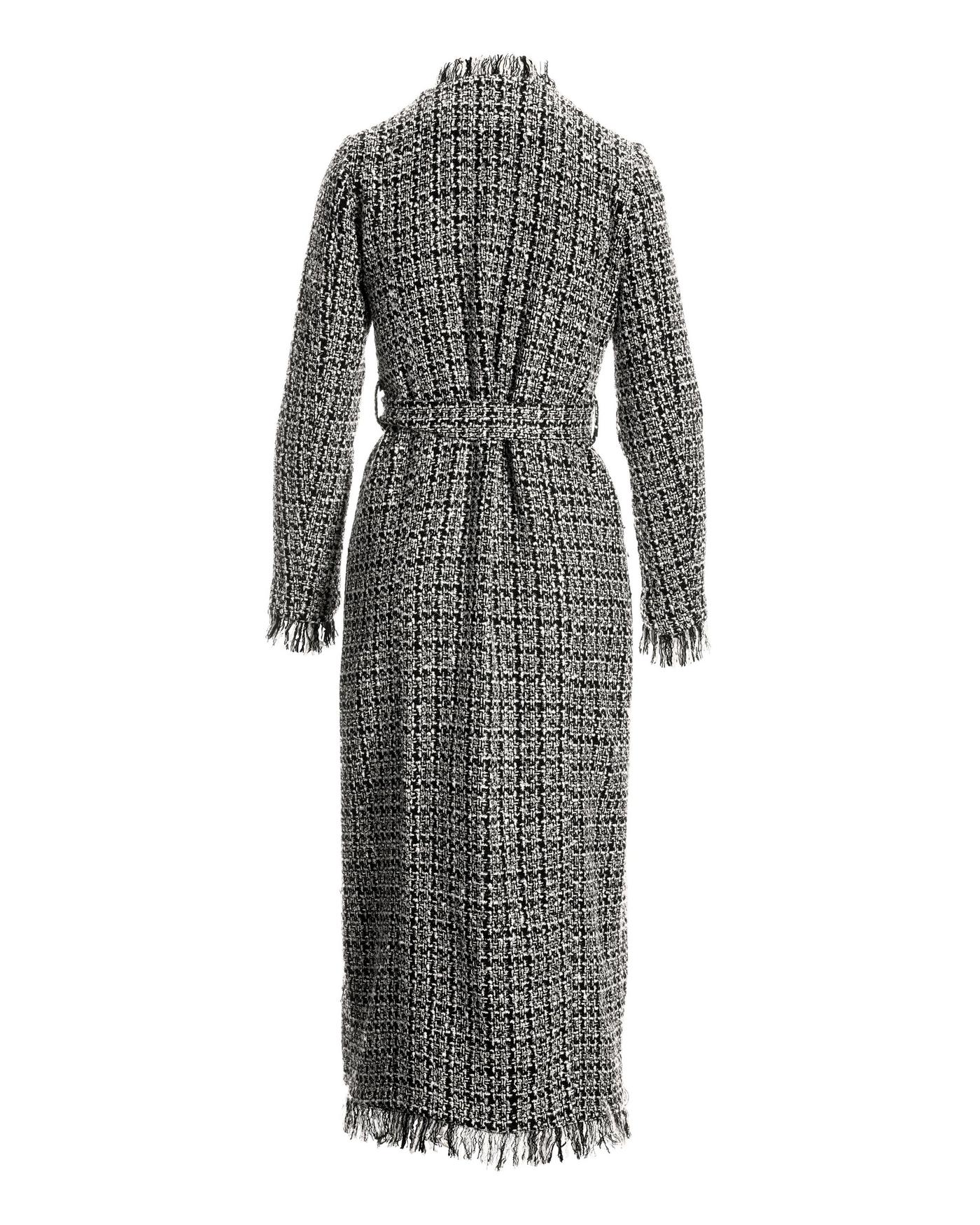 Metallic Tweed Tie Waist Duster - Black Multi | Boston Proper