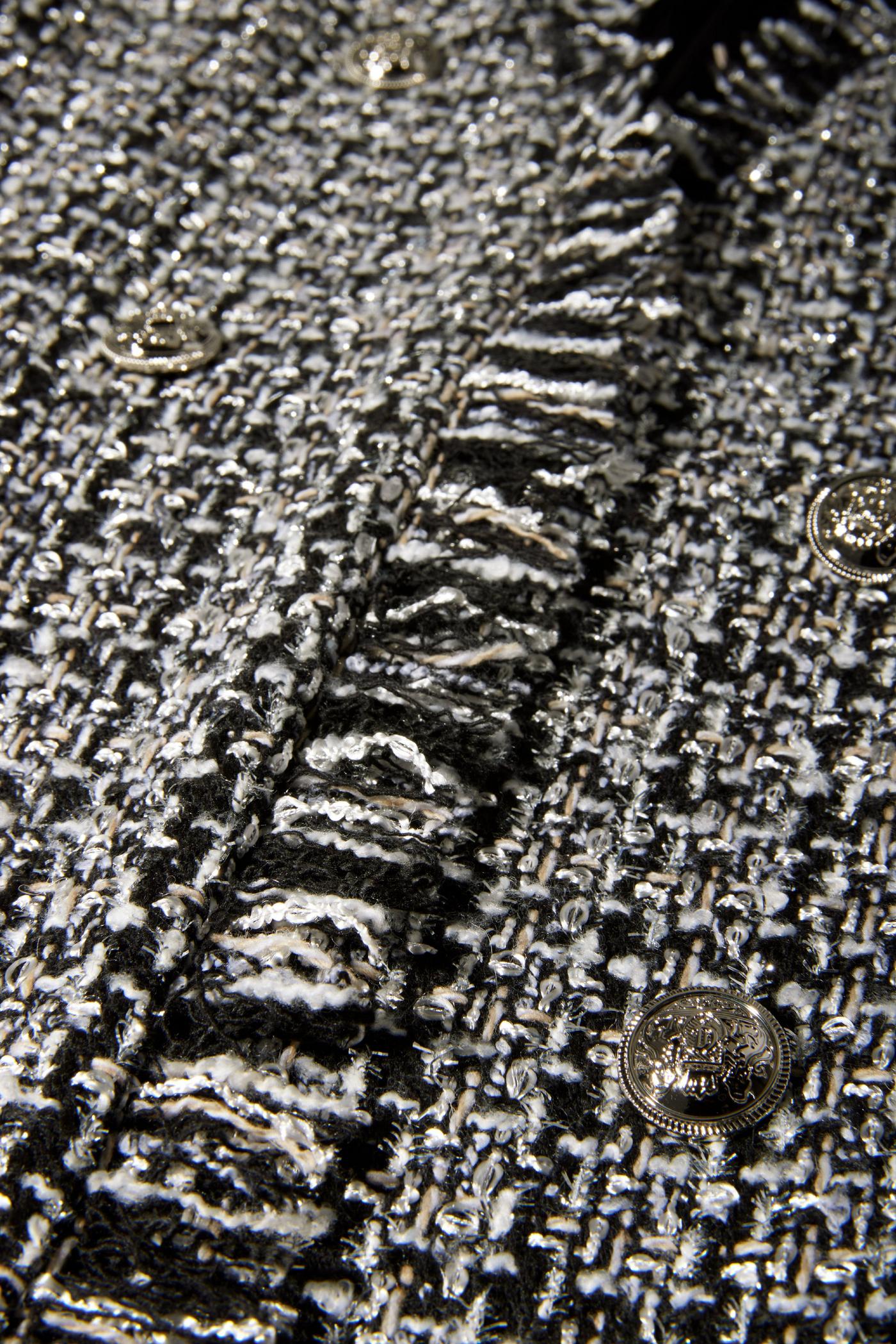 Metallic Tweed Tie Waist Duster - Black Multi | Boston Proper