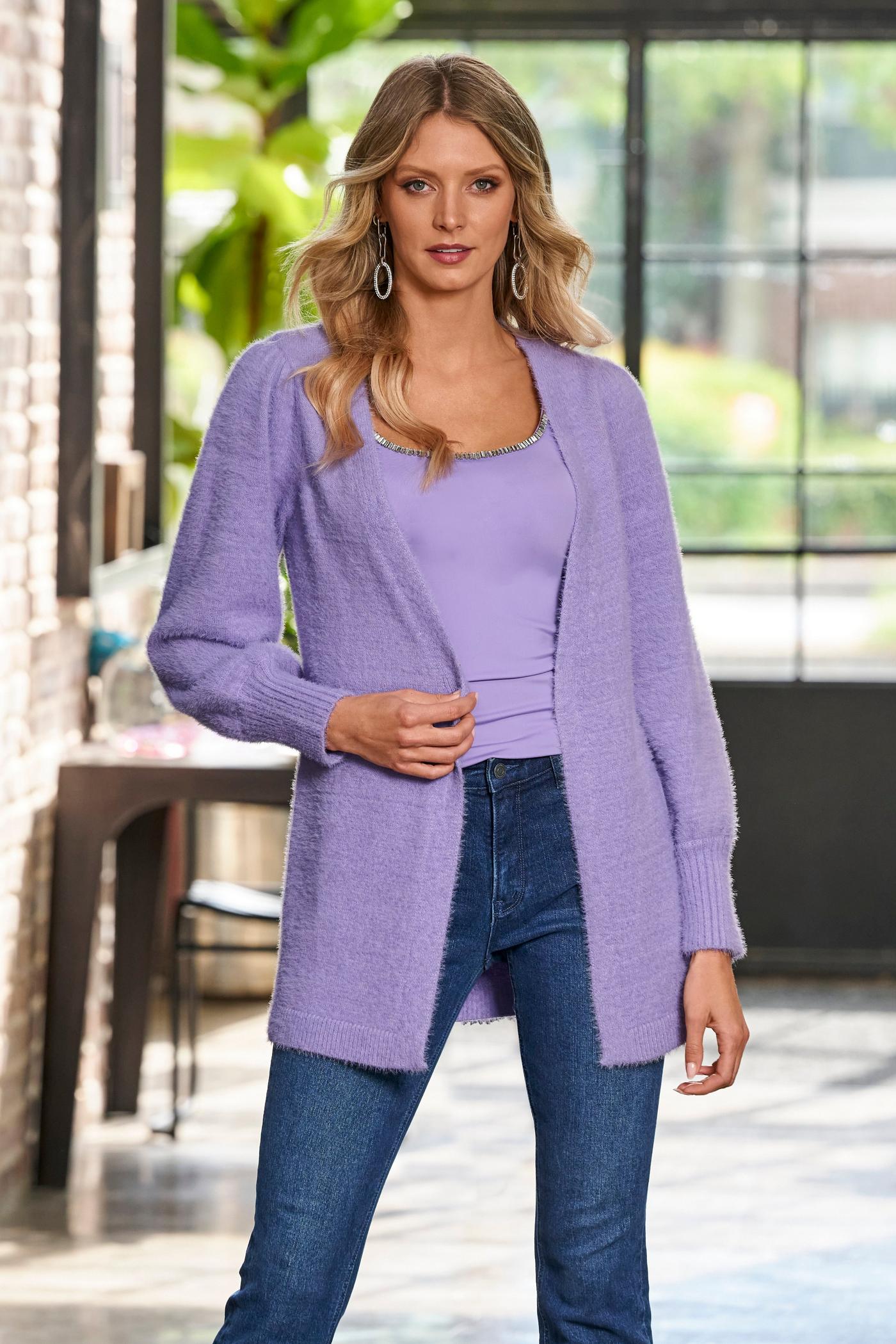 Sculpting Rhinestone Scoop Neck Tank Top - Violet Tulip