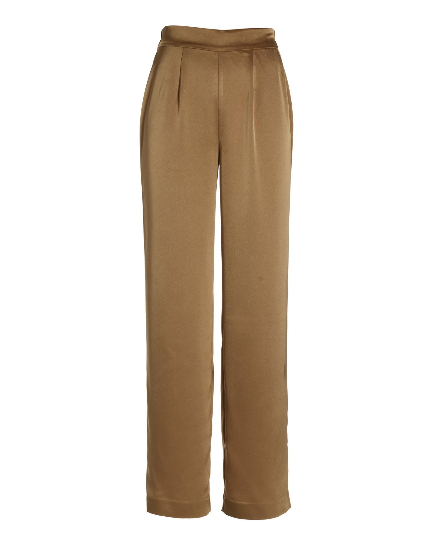 Malibu Satin Wide Leg Trouser Pant - Champagne | Boston Proper