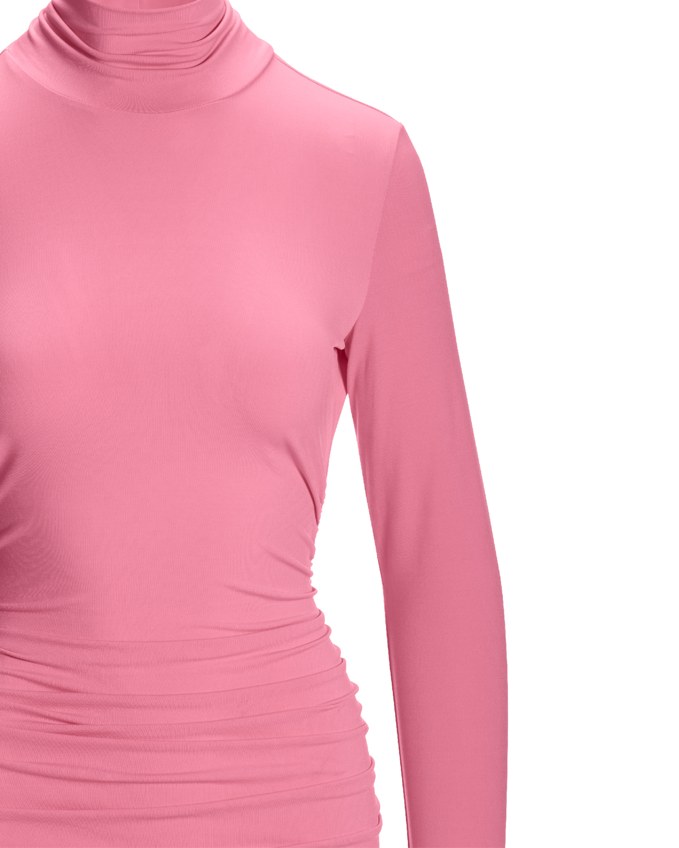 So Chic Ruched Turtleneck Top Phlox Pink | Boston Proper