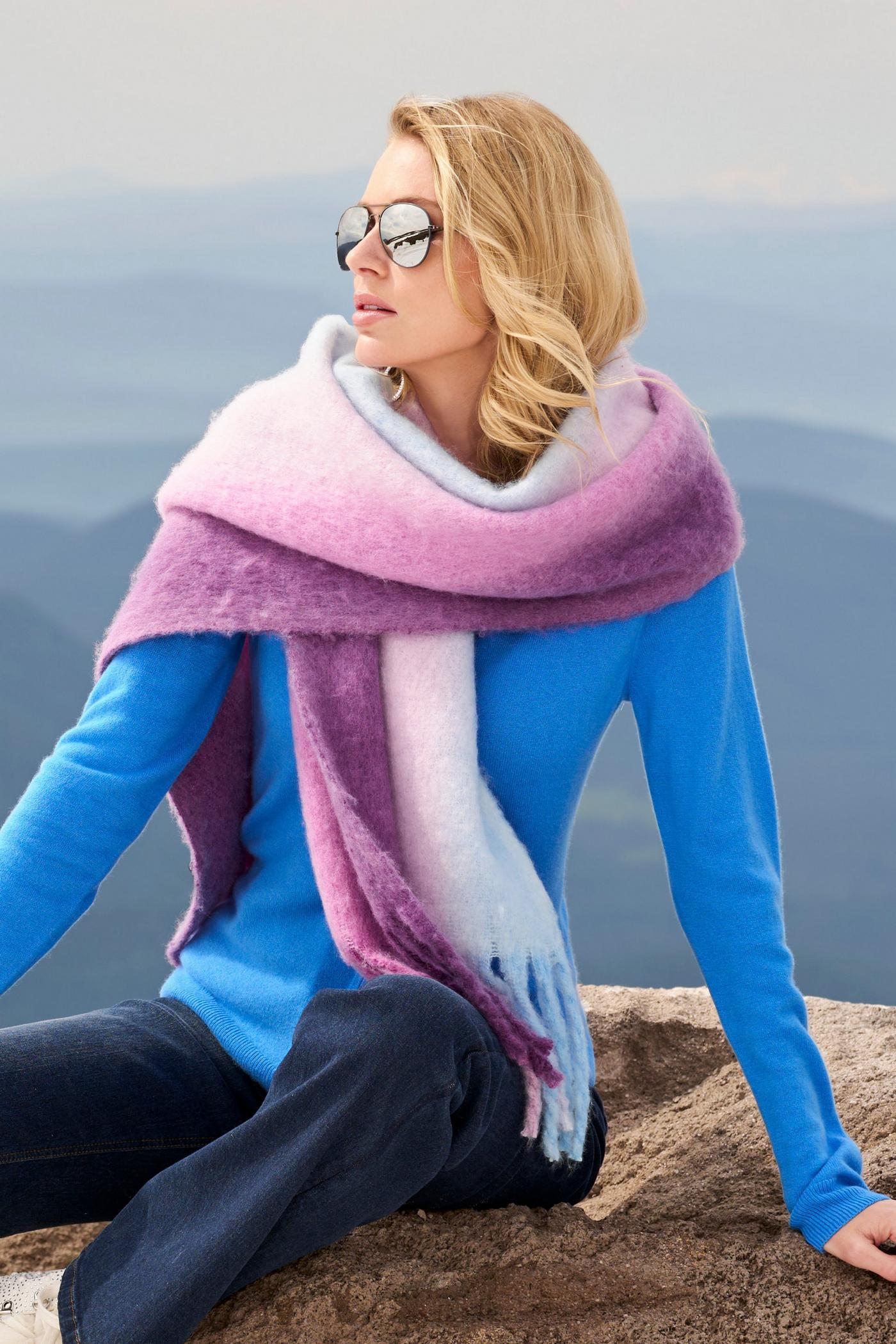 Ombre Winter Scarf - Purple Multi | Boston Proper
