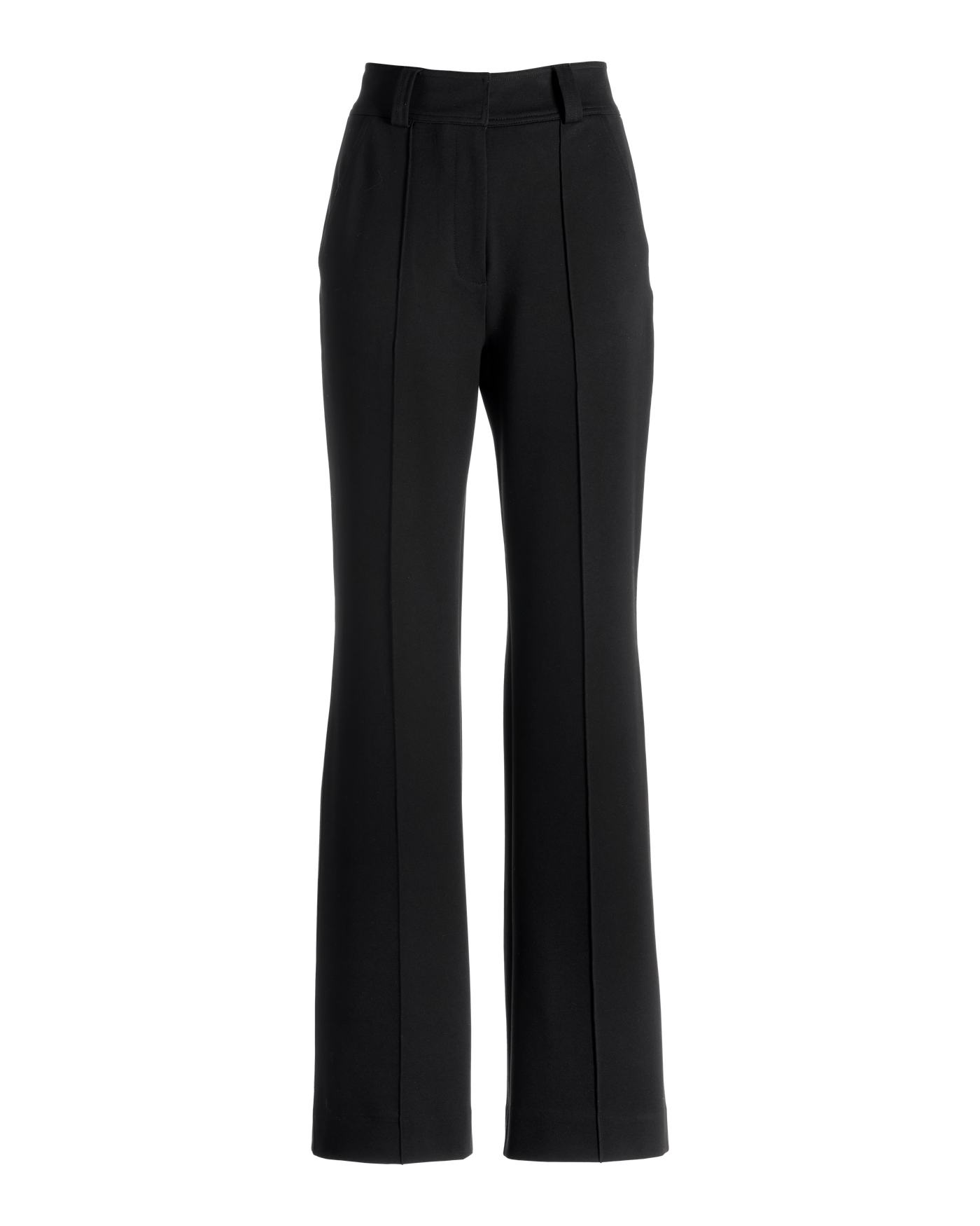 Malibu Belted Ponte High Waist Wide Leg Trouser Pant Off White