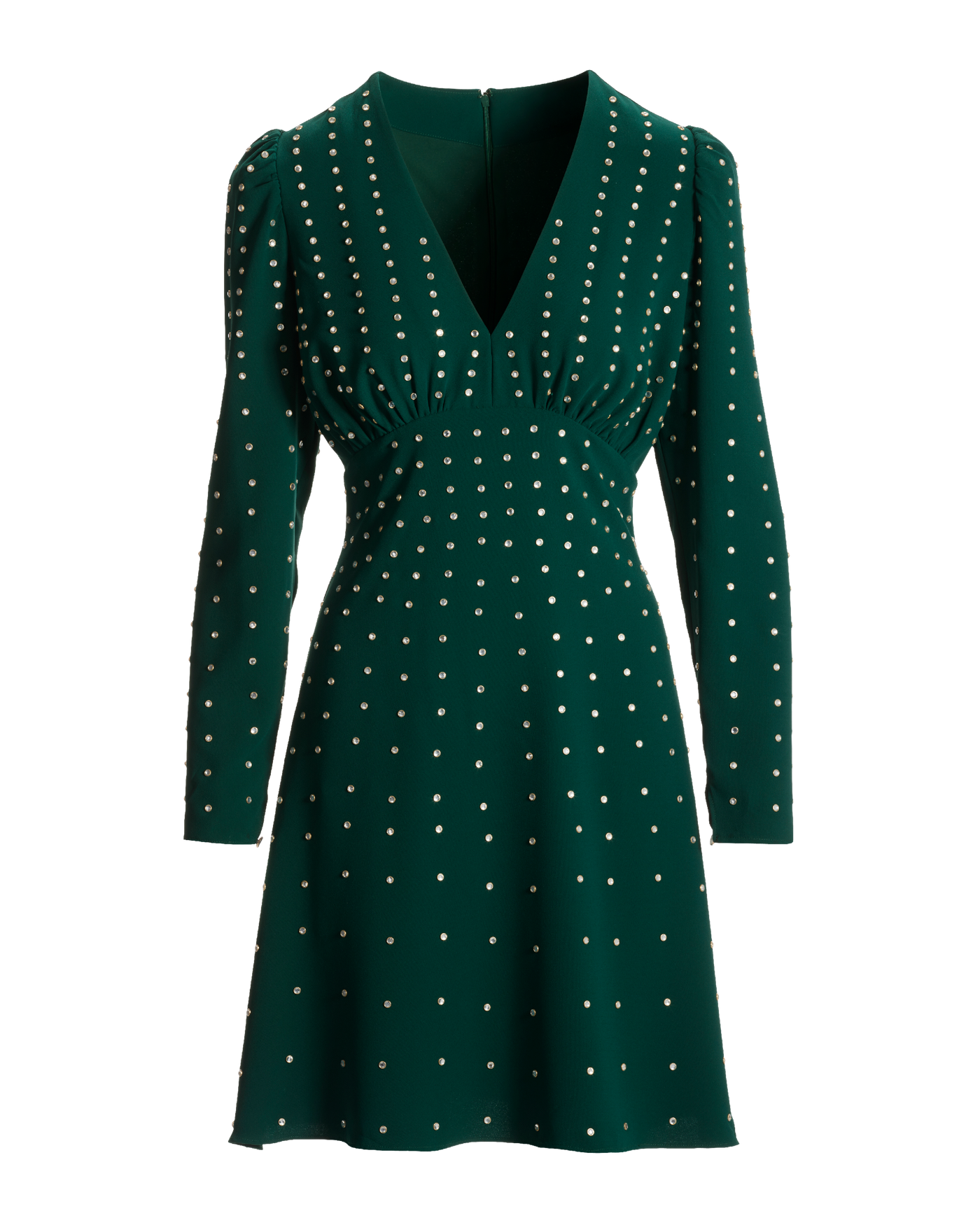 Crystal Embellished V Neck A Line Dress Deep Emerald | Boston Proper