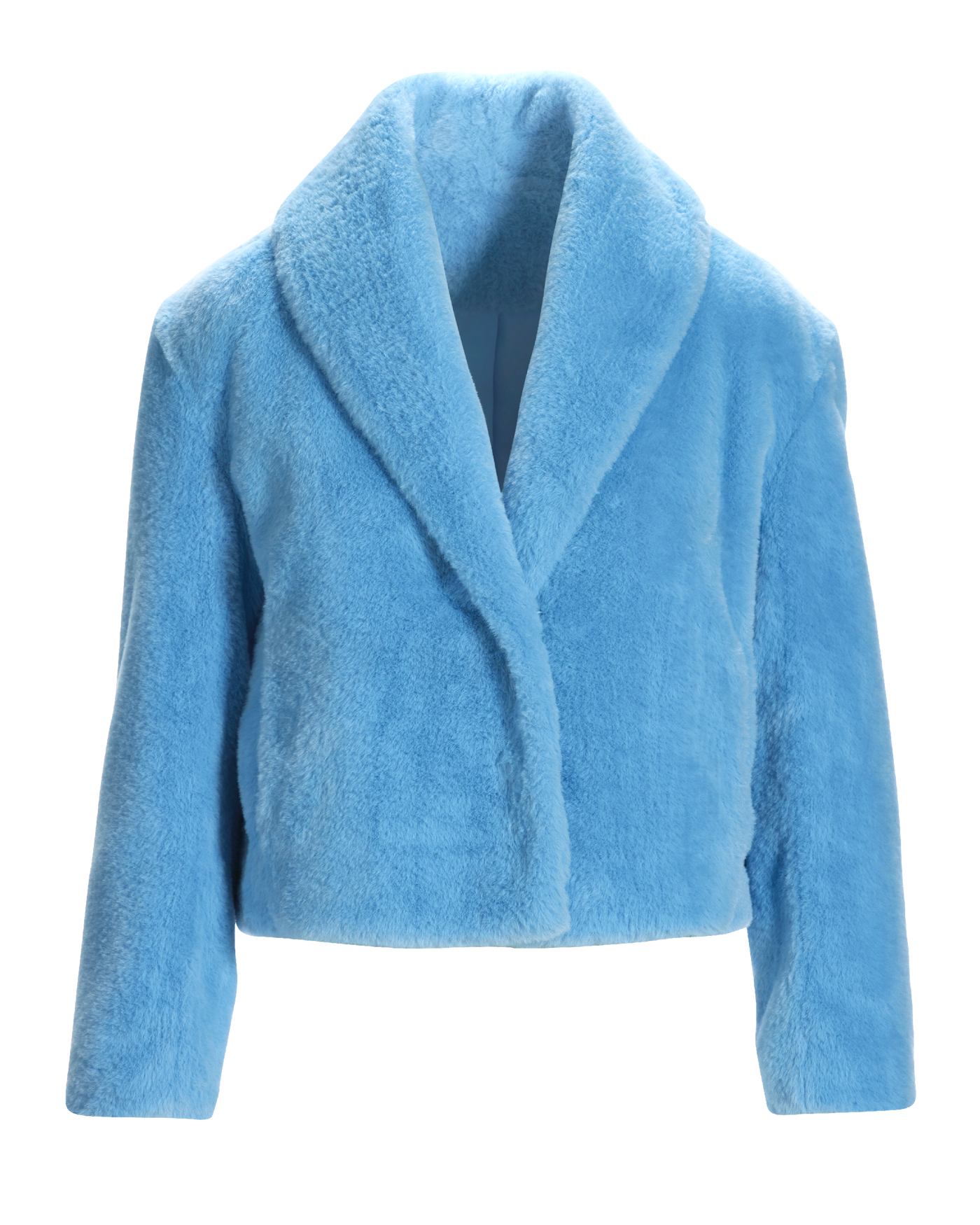 Shawl Collar Versatile Faux Fur Chubby Light Blue | Boston Proper