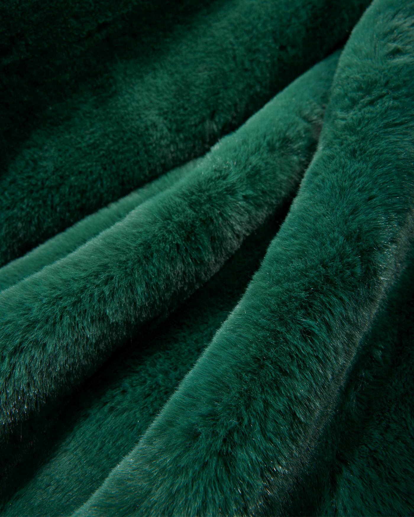 Shawl Collar Versatile Faux Fur Chubby - Deep Emerald | Boston Proper