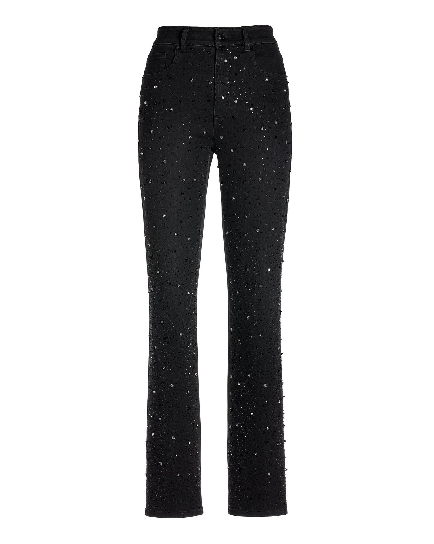 【SCENERITY】Brush Black Wide Jeans Wide fit colorful jeans, Black - Sisley