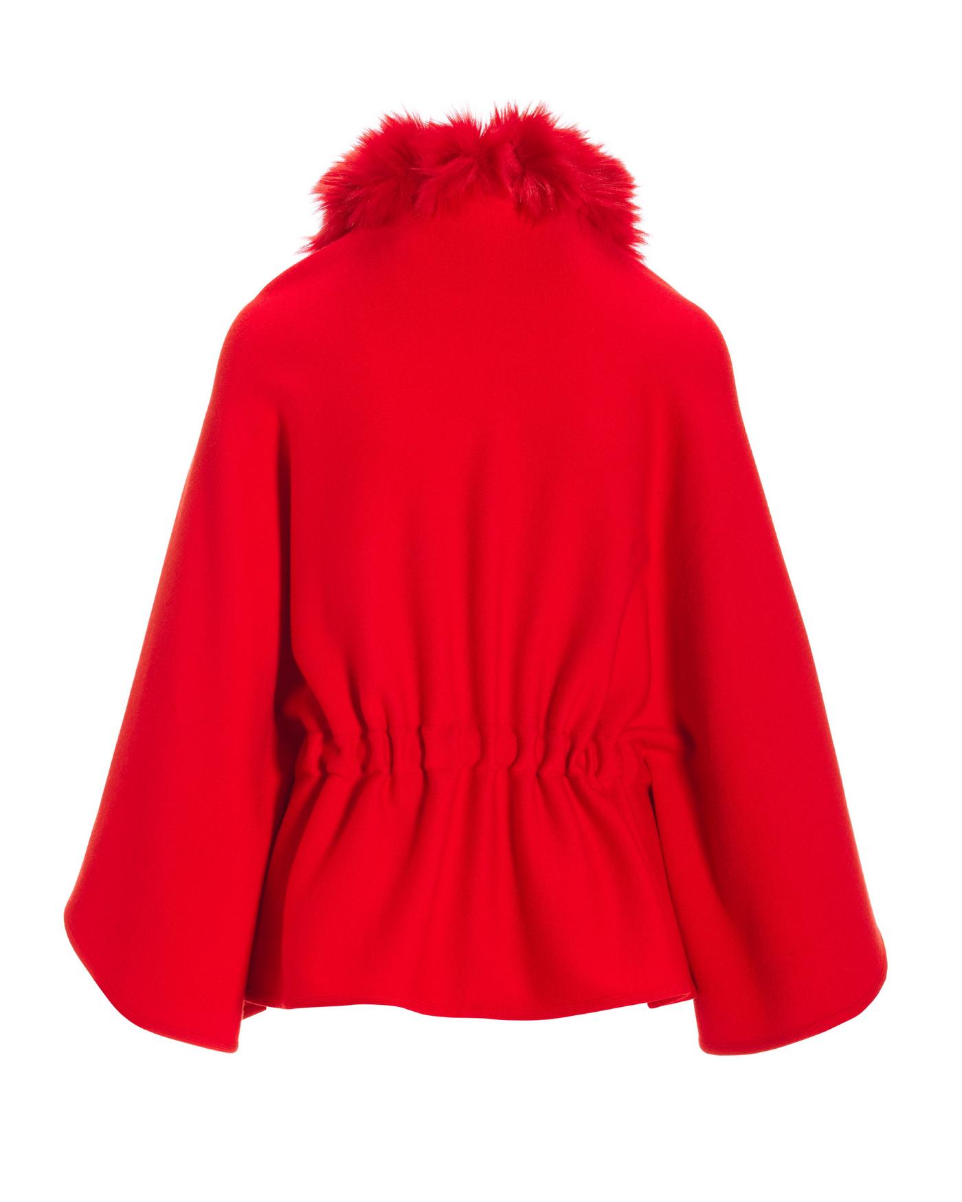 Faux Fur Tie Waist Poncho - Racing Red | Boston Proper Faux Fur Tie Waist Poncho - Racing Red | Boston Proper