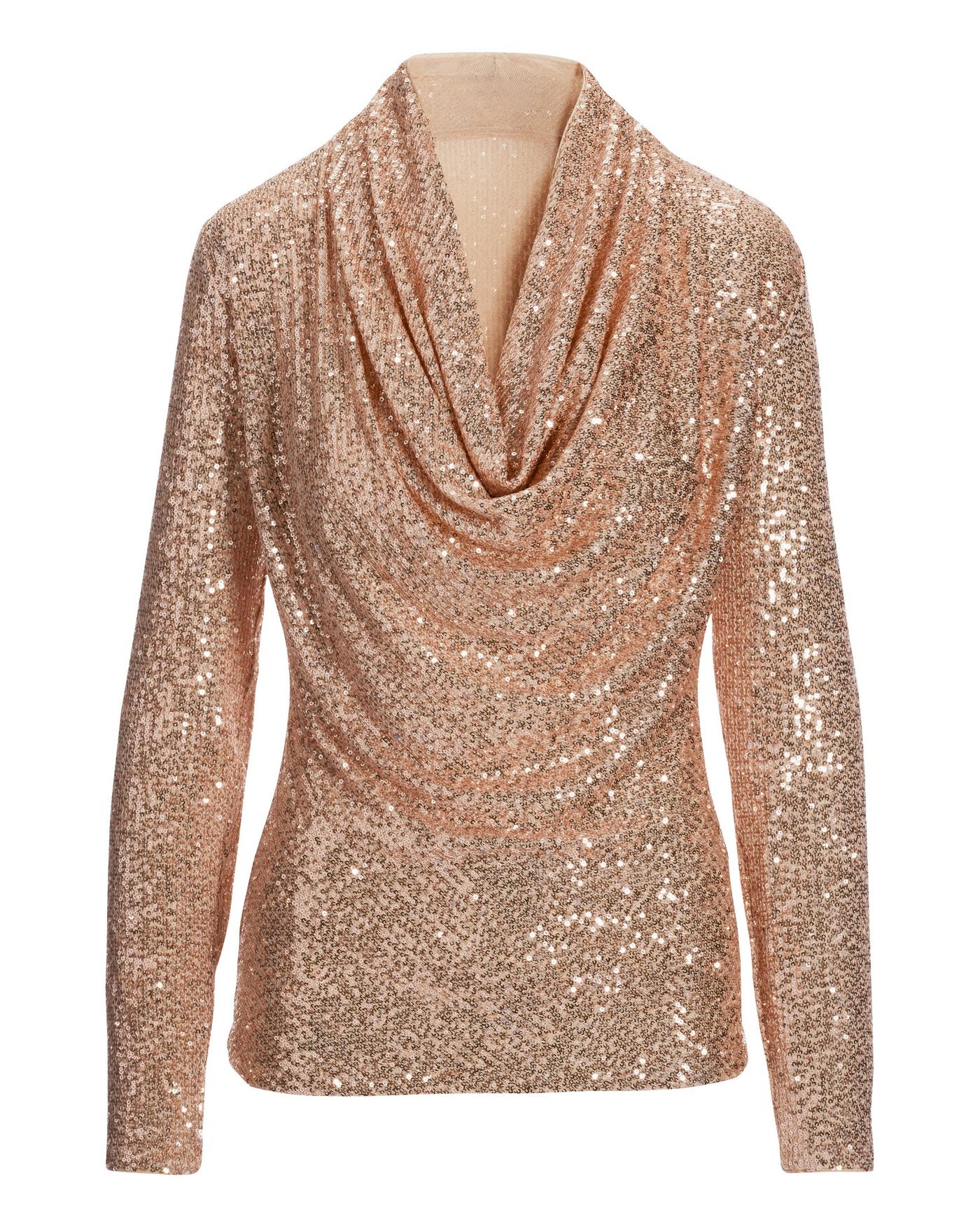 Meghan Sequin Cowl Neck Top Meghan Sequin Cowl Neck Top