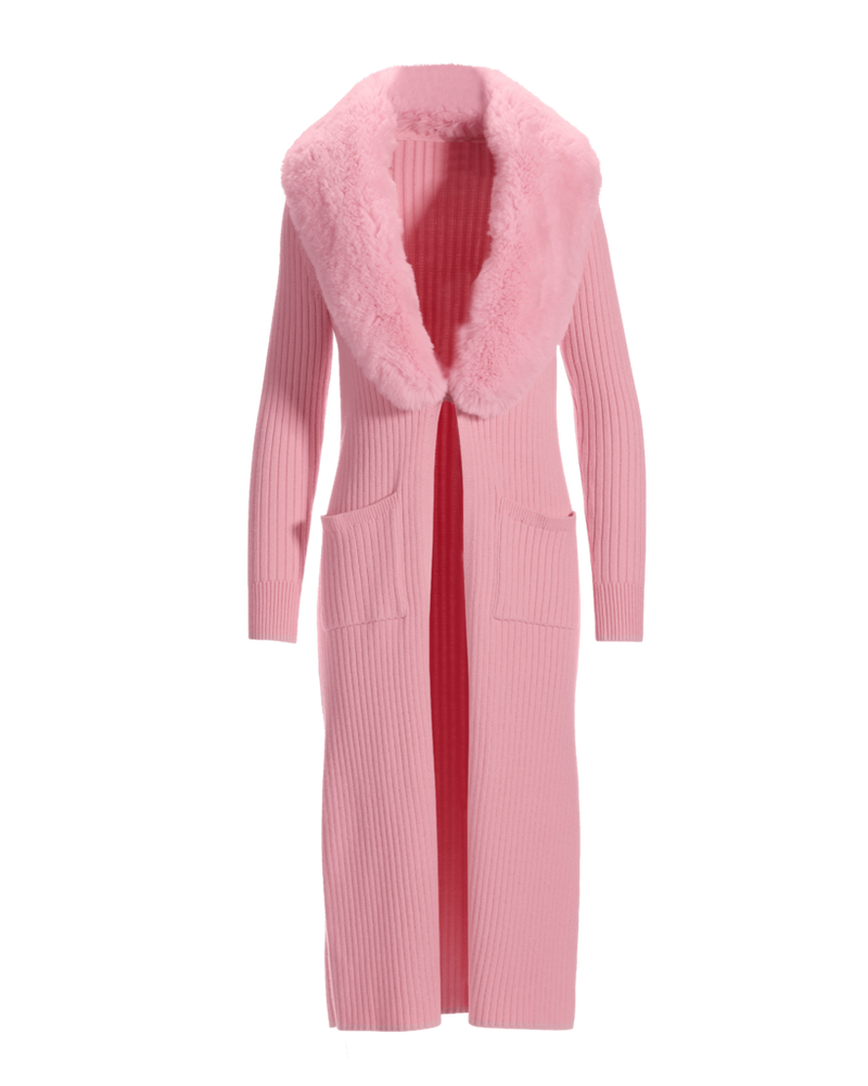 So Chic Abstract Printed Turtleneck Top Pink