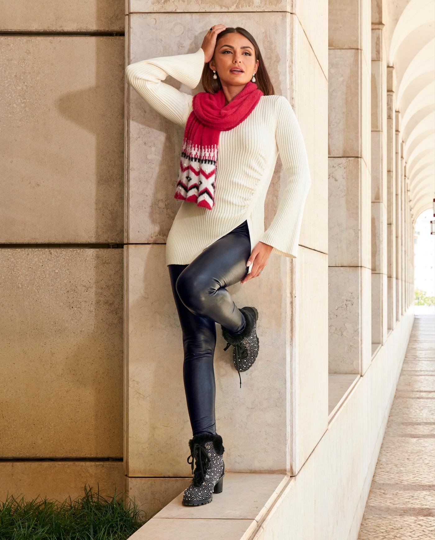 Side Slit Ruched Flare Sleeve Tunic - Off White | Boston Proper