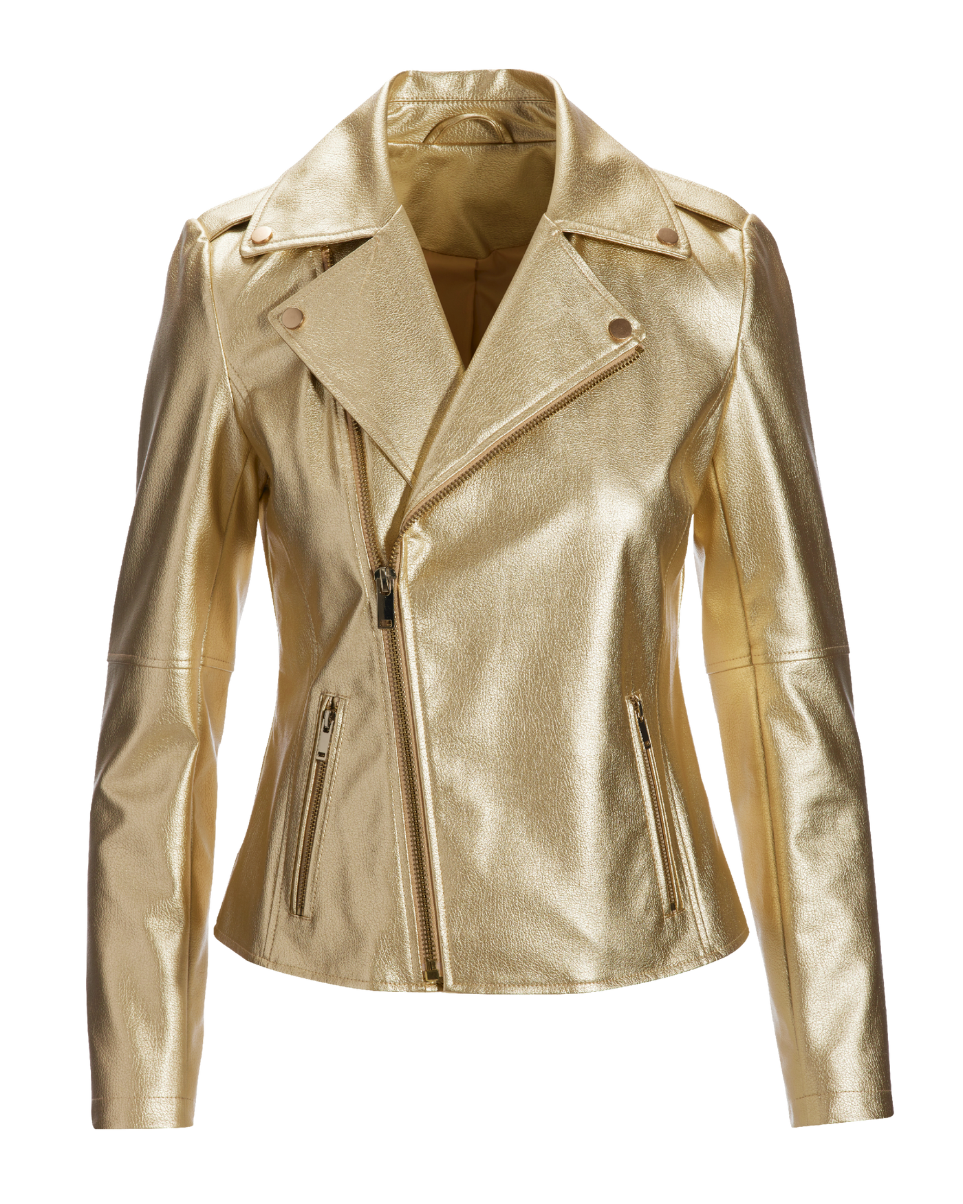 Halogen Size Large Moto Tan top Genuine Leather Coat Jacket Gold Hardware