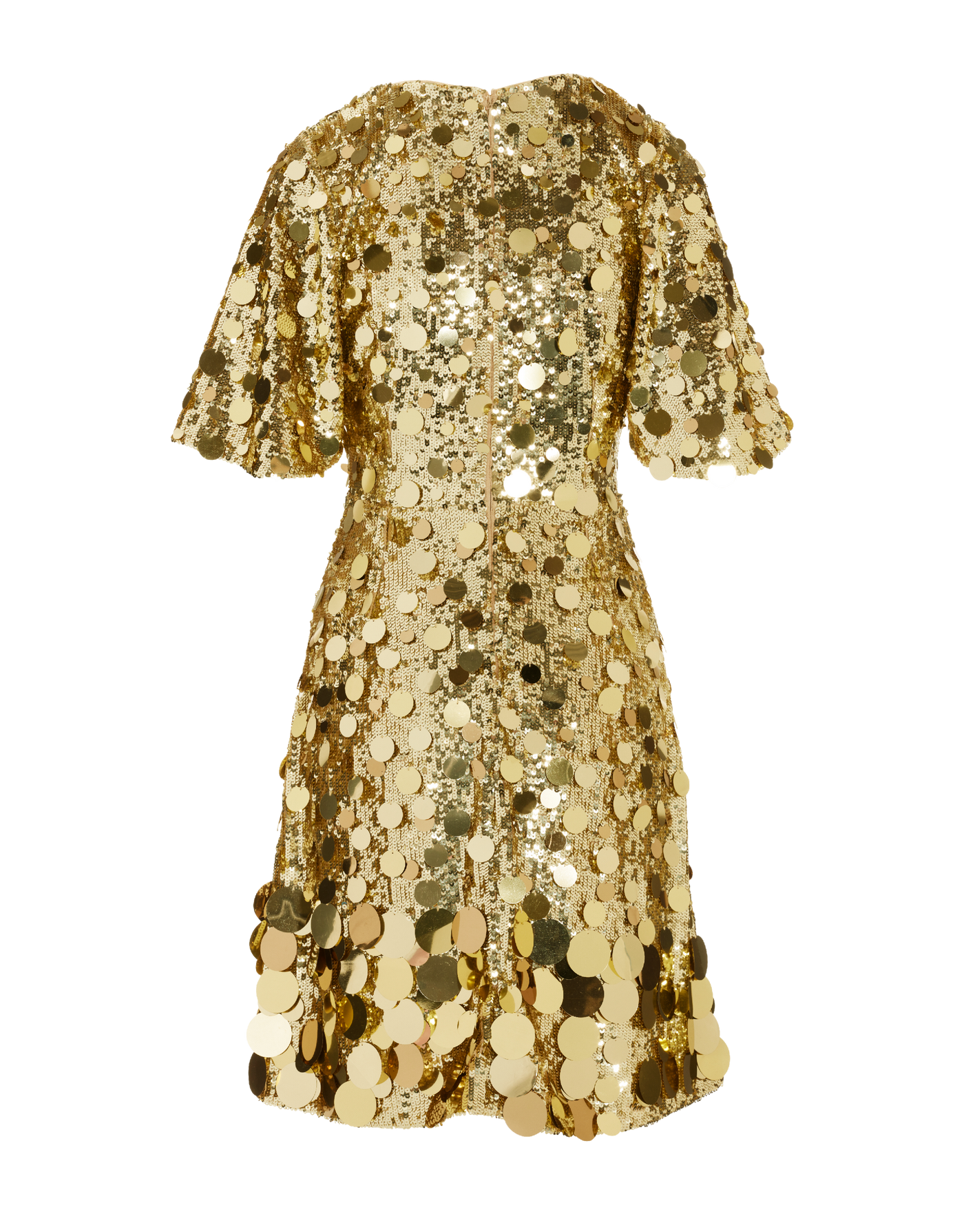 Effortless Glamour Paillette A Line Dress Gold