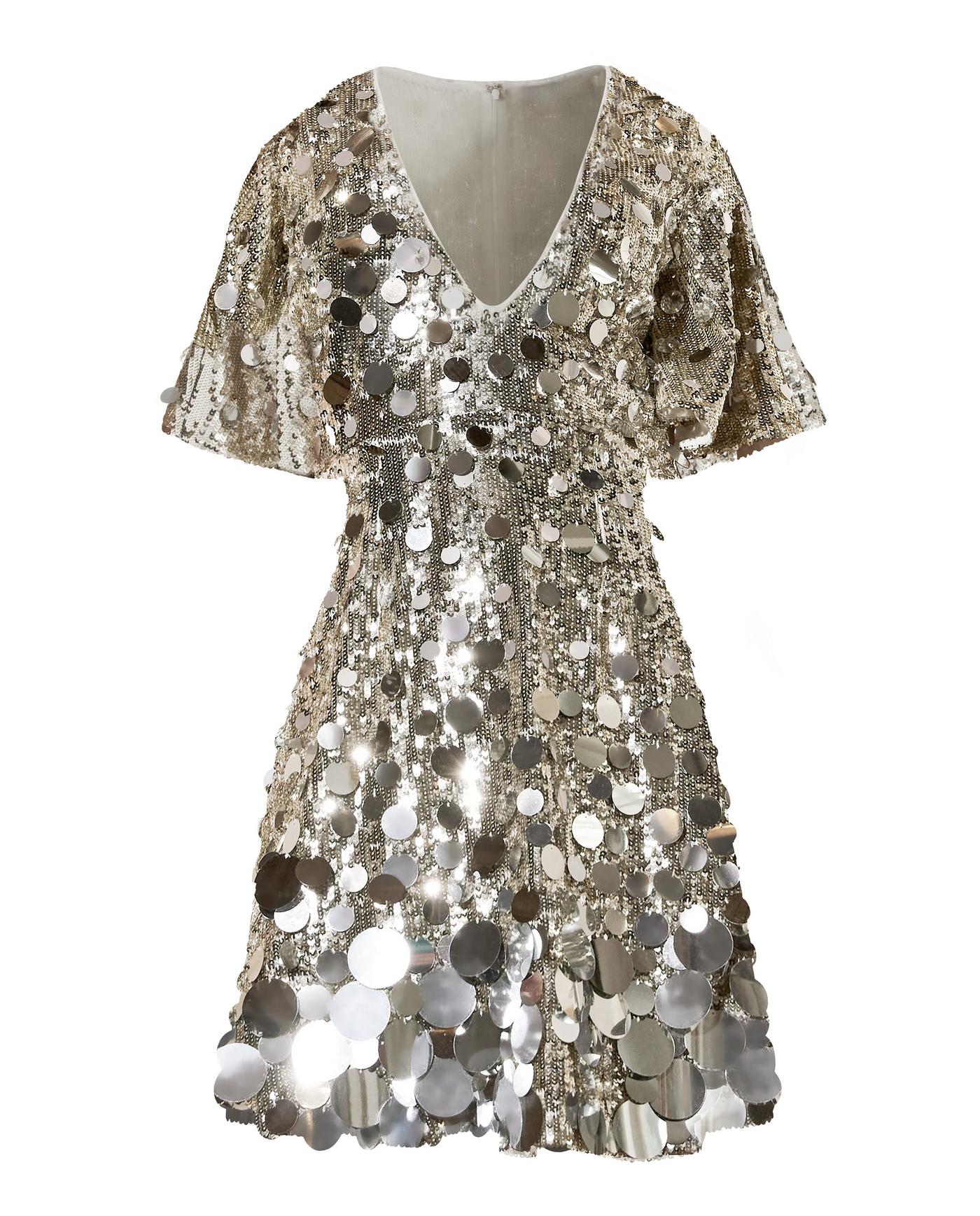 Effortless Glamour Paillette A Line Dress - Silver | Boston Proper