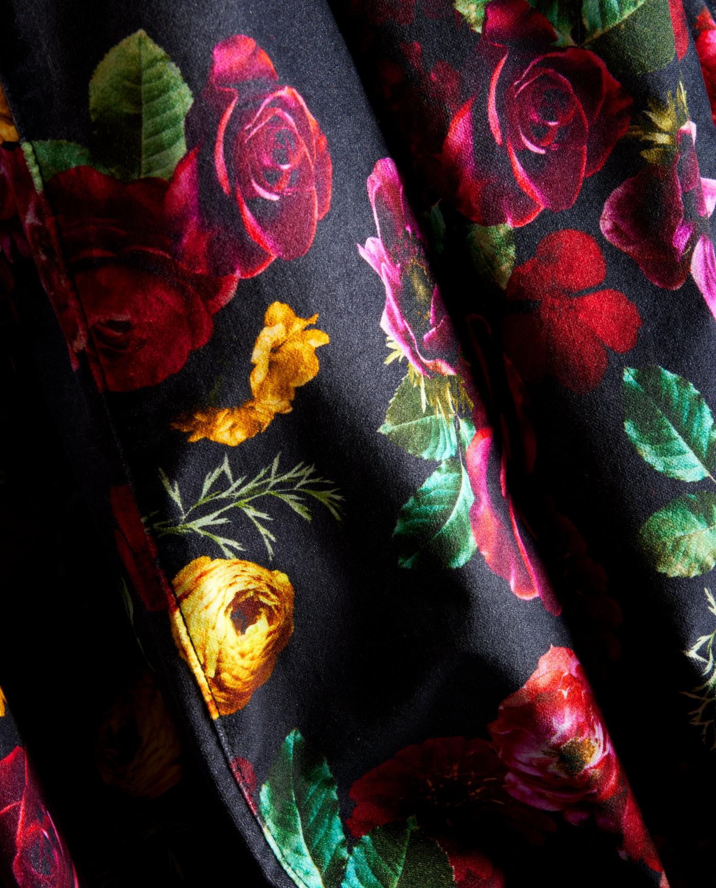 Newport Velvet Honeywine Floral Print Slim Straight Leg Pant