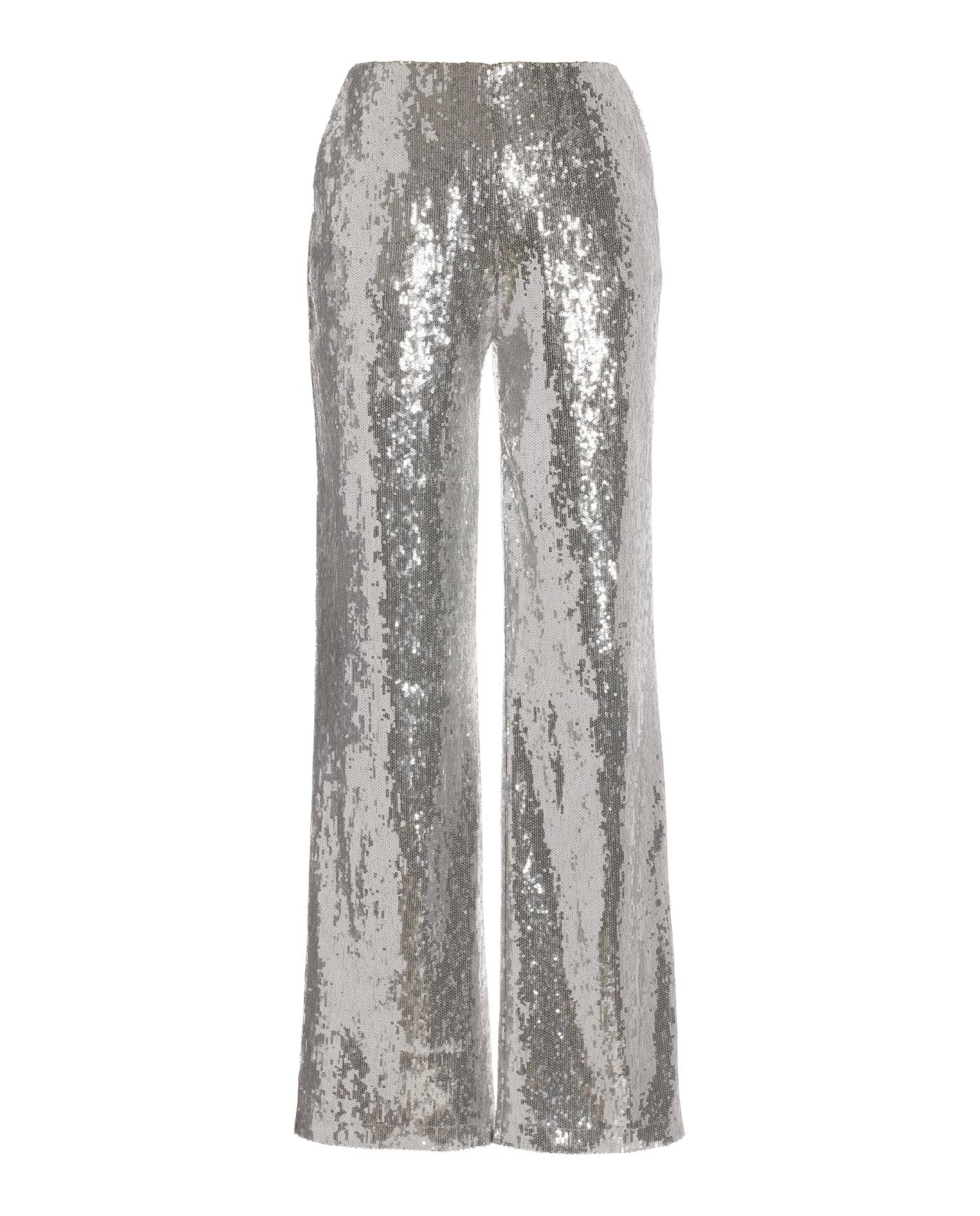 Malibu Sequin Pull On Palazzo Pant - Silver | Boston Proper display picture 1