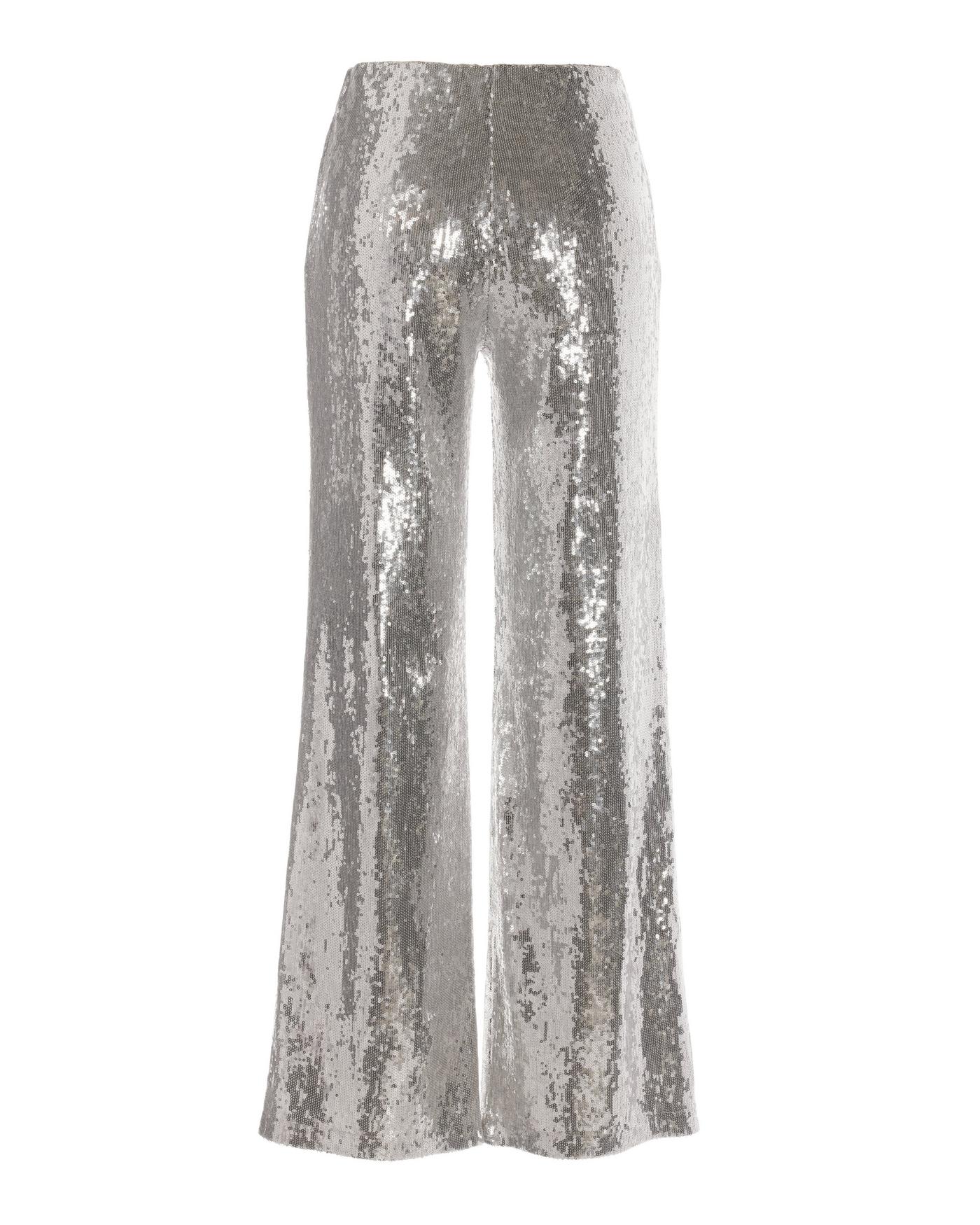 Malibu Sequin Pull On Palazzo Pant - Silver | Boston Proper