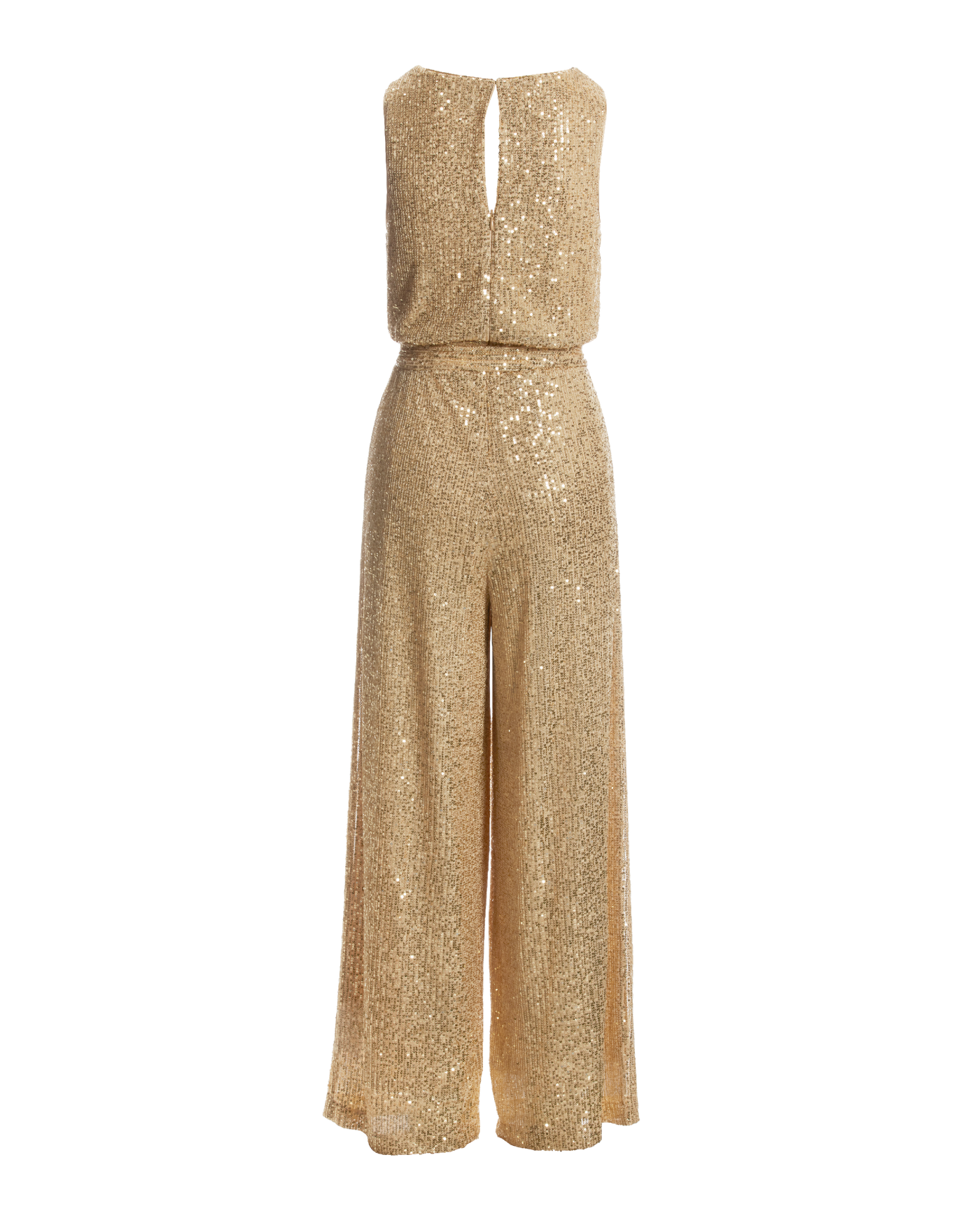 Sequin Cowl Neck Jumpsuit Gold