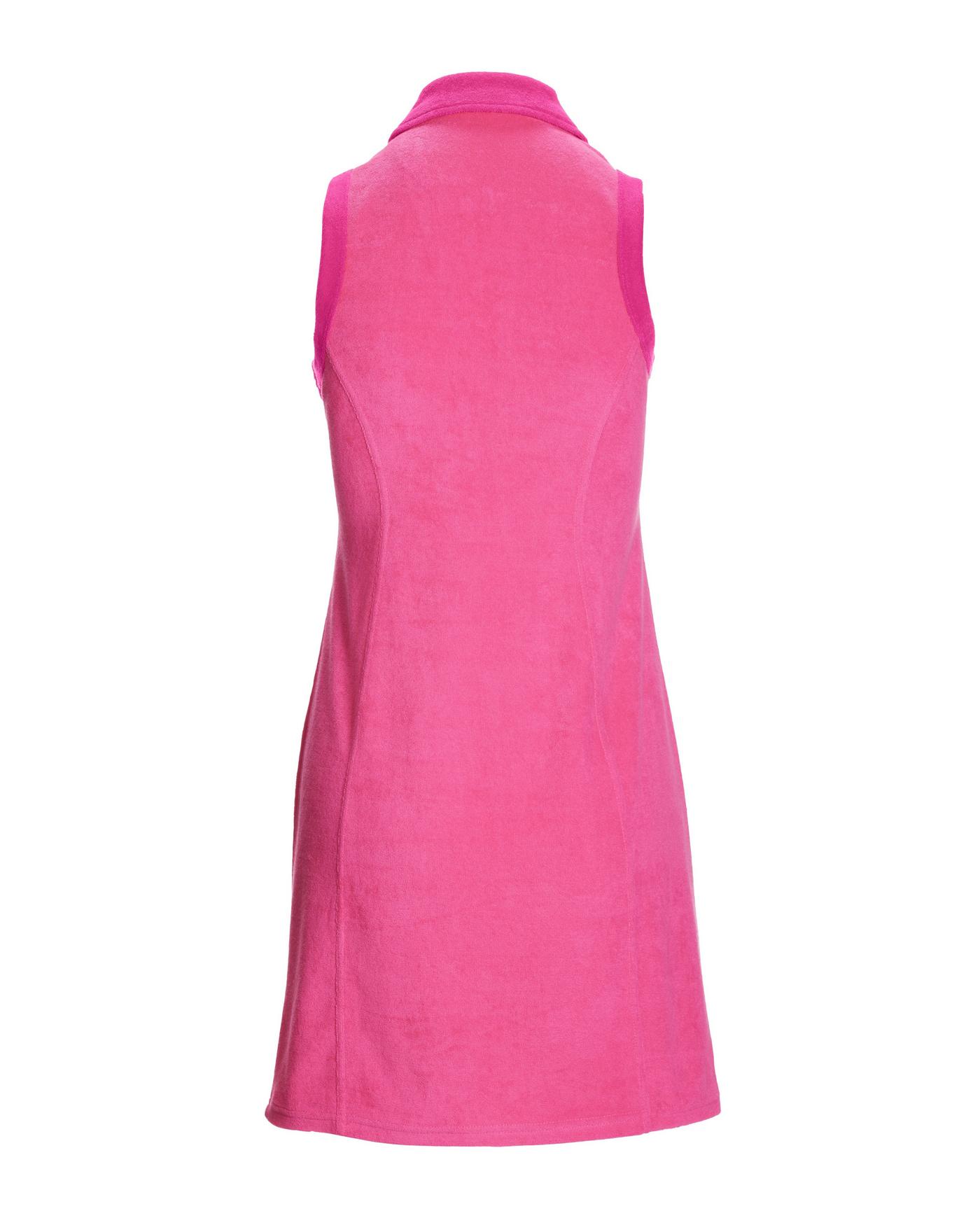 Beach Terry Collared Pearl Trim Dress - Aurora Pink | Boston Proper