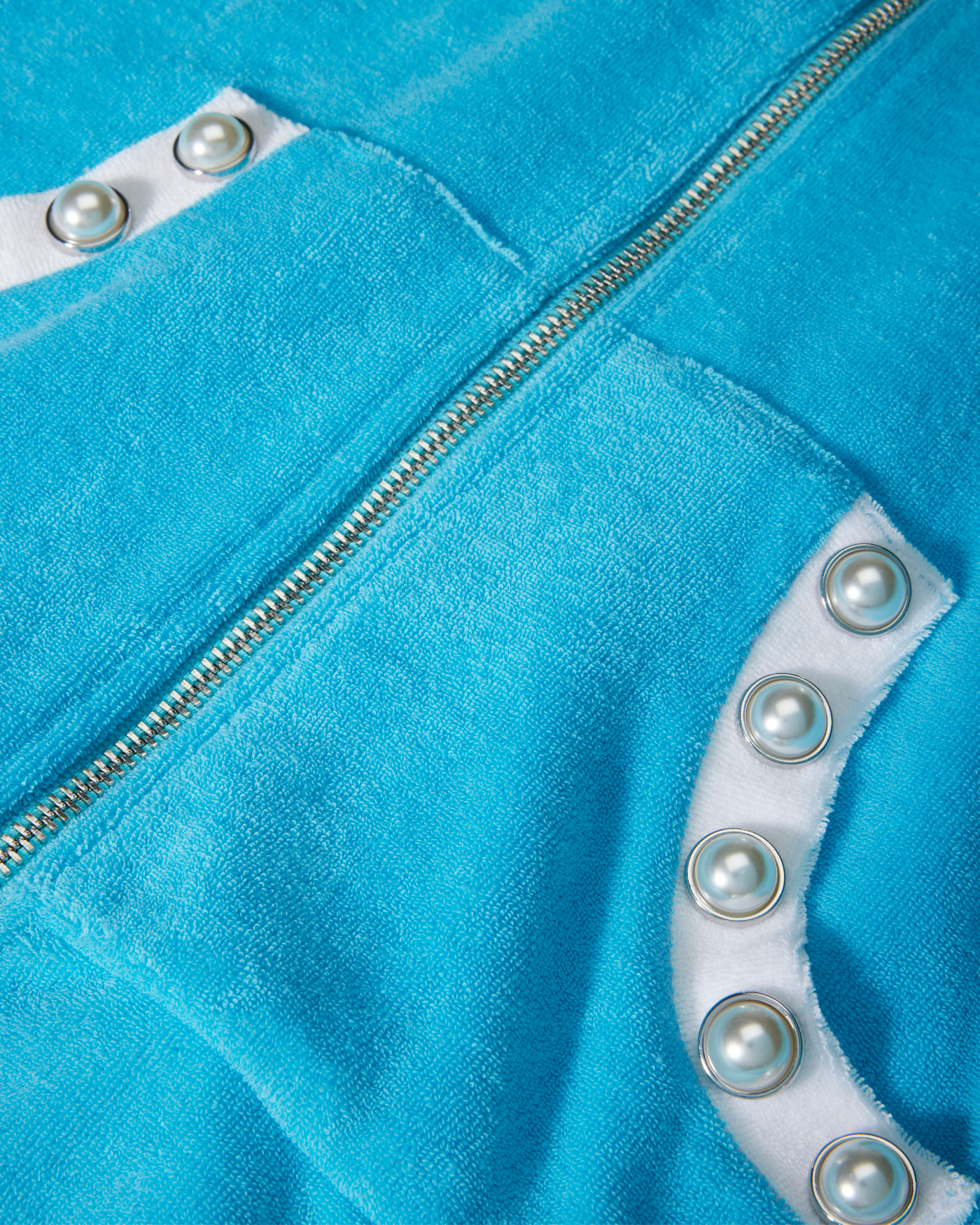 Beach Terry Pearl Jacket and Pant Set Splash Blue | Boston Proper