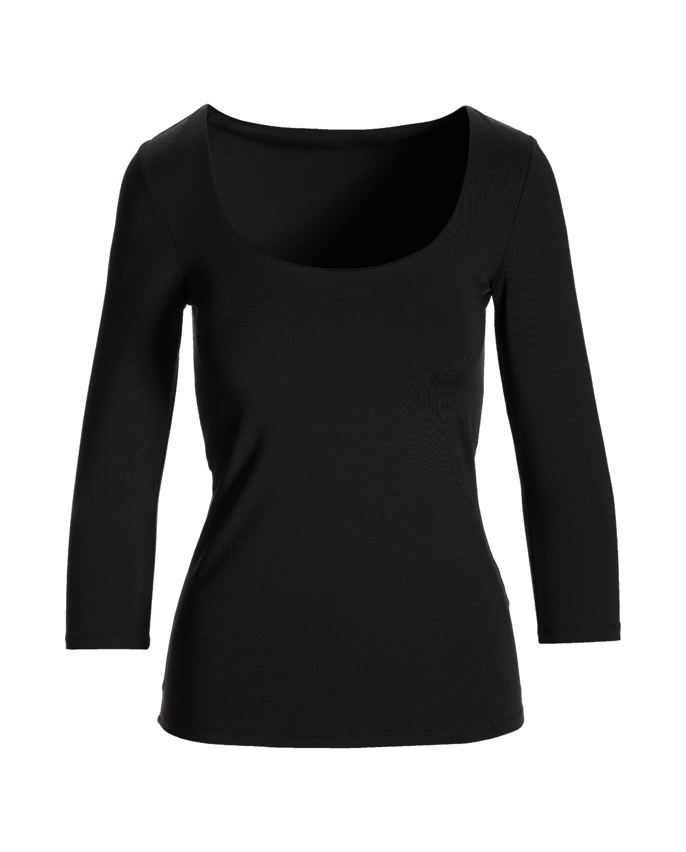 So Modern Scoop Neck Three Quarter Sleeve Top Proper Black