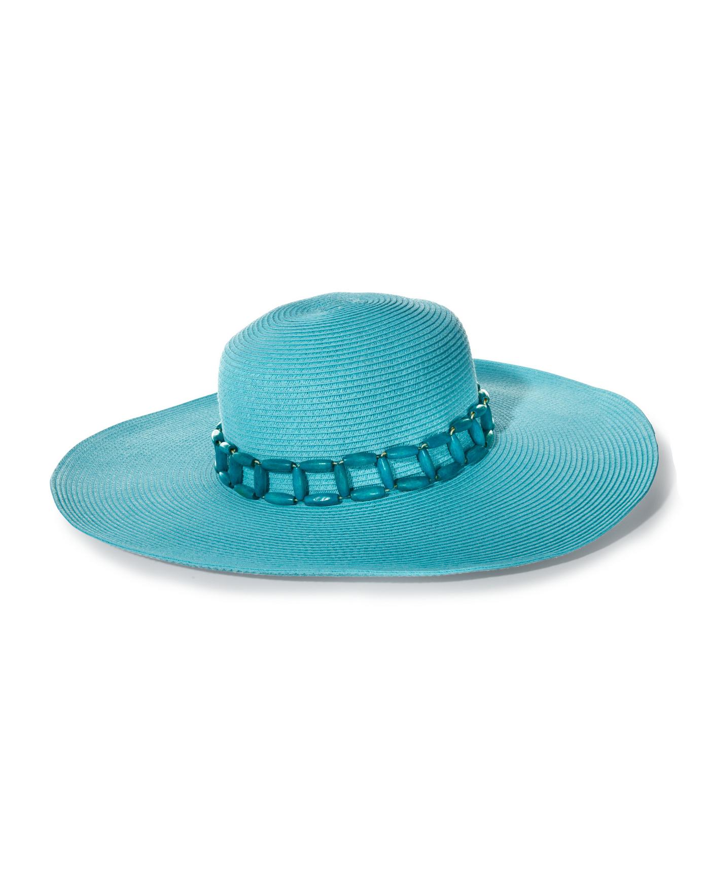 Wide Brim Gem Hat - Turquoise | Boston Proper