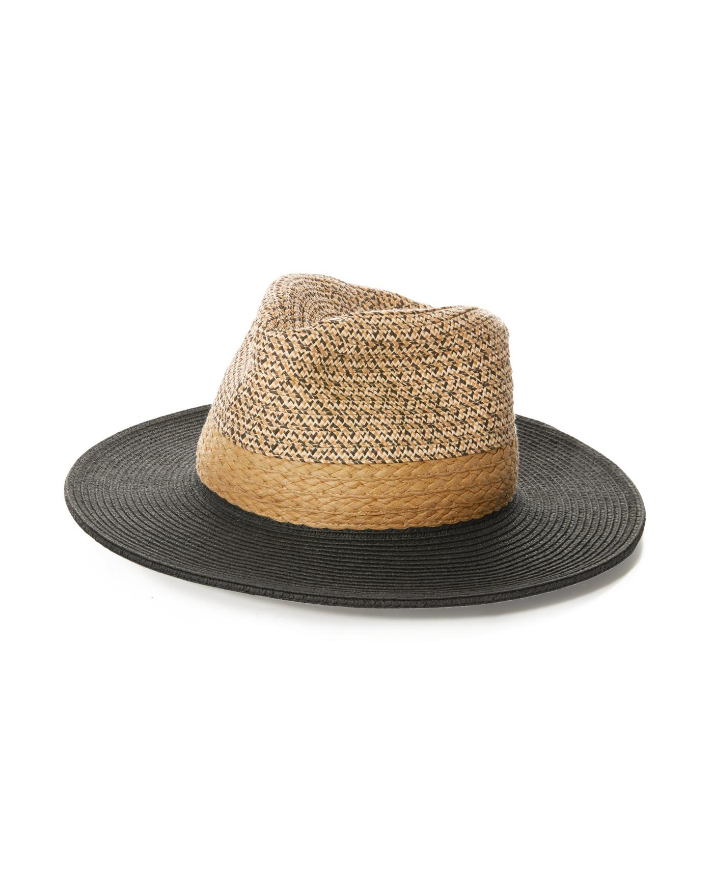 Braided Straw Hat - Black / Natural | Boston Proper