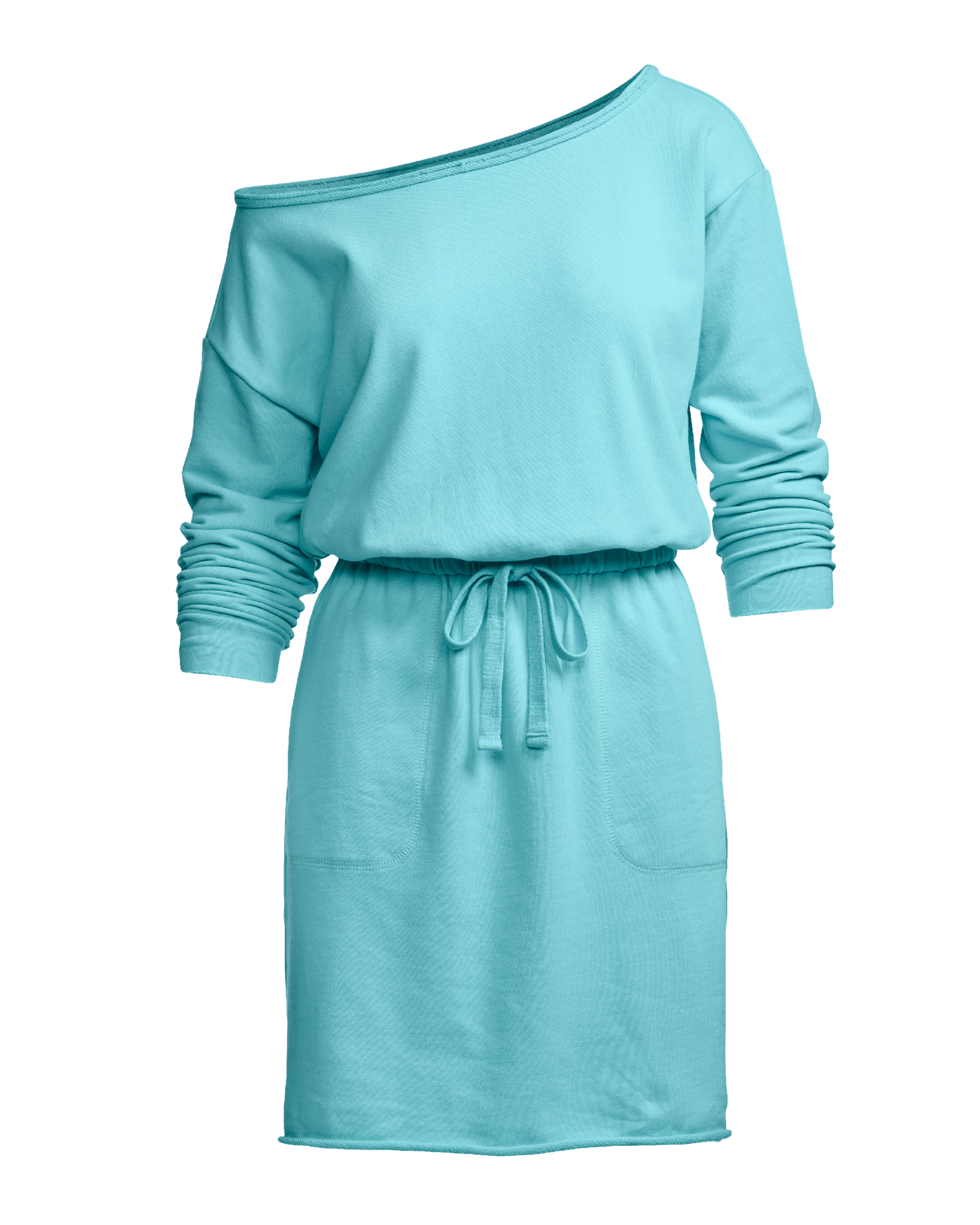 Cotton Comfort Slouchy Drawstring Sport Dress Aqua Splash | Boston Proper