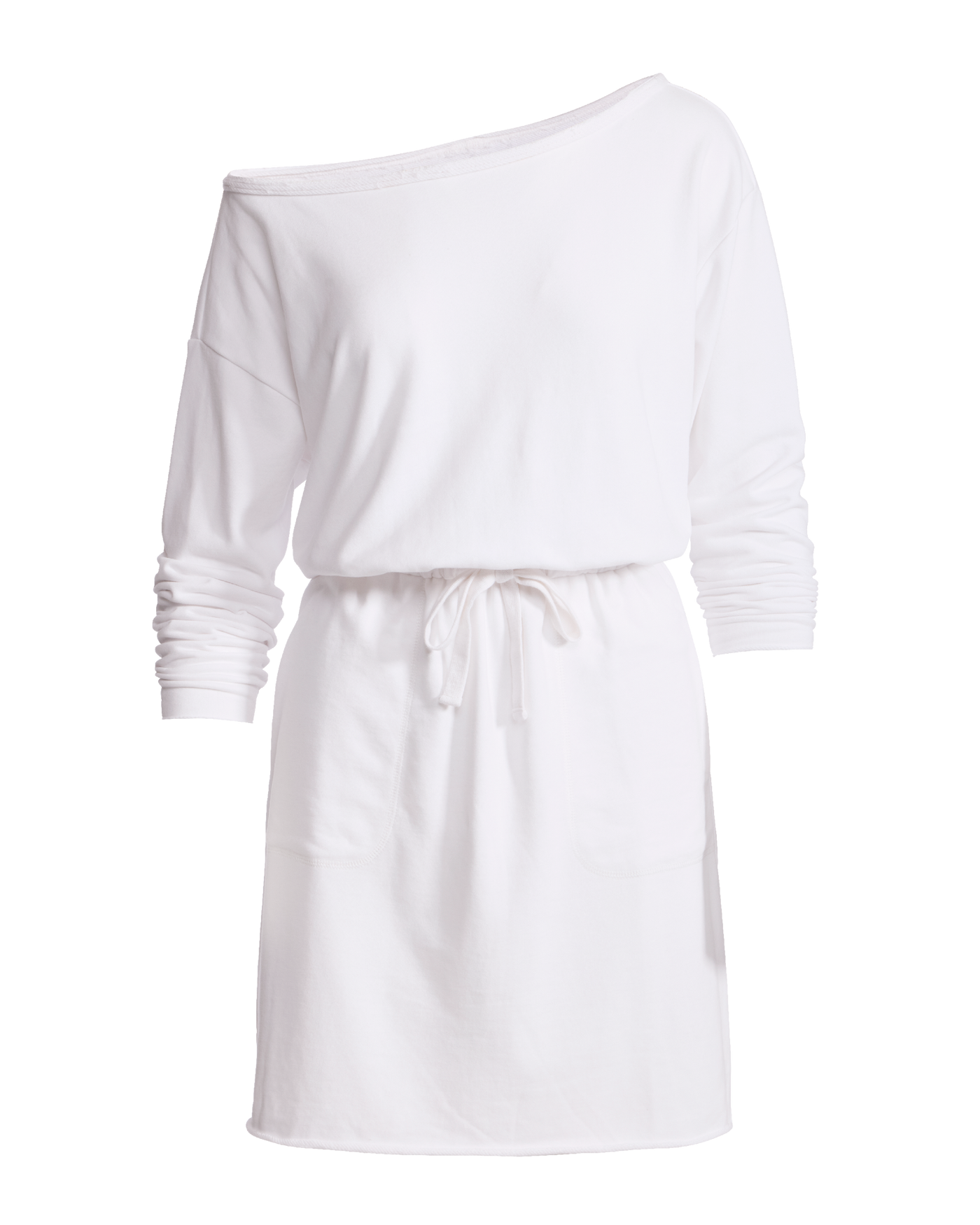 cotton sport dress Cotton Comfort Slouchy Drawstring Sport Dress White