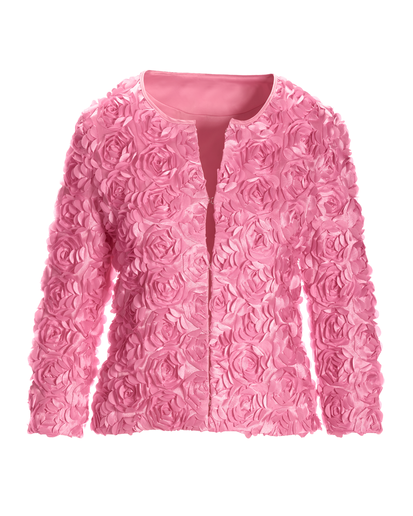 Rosette three quarter sleeve Jacket Begonia Pink | Boston Proper