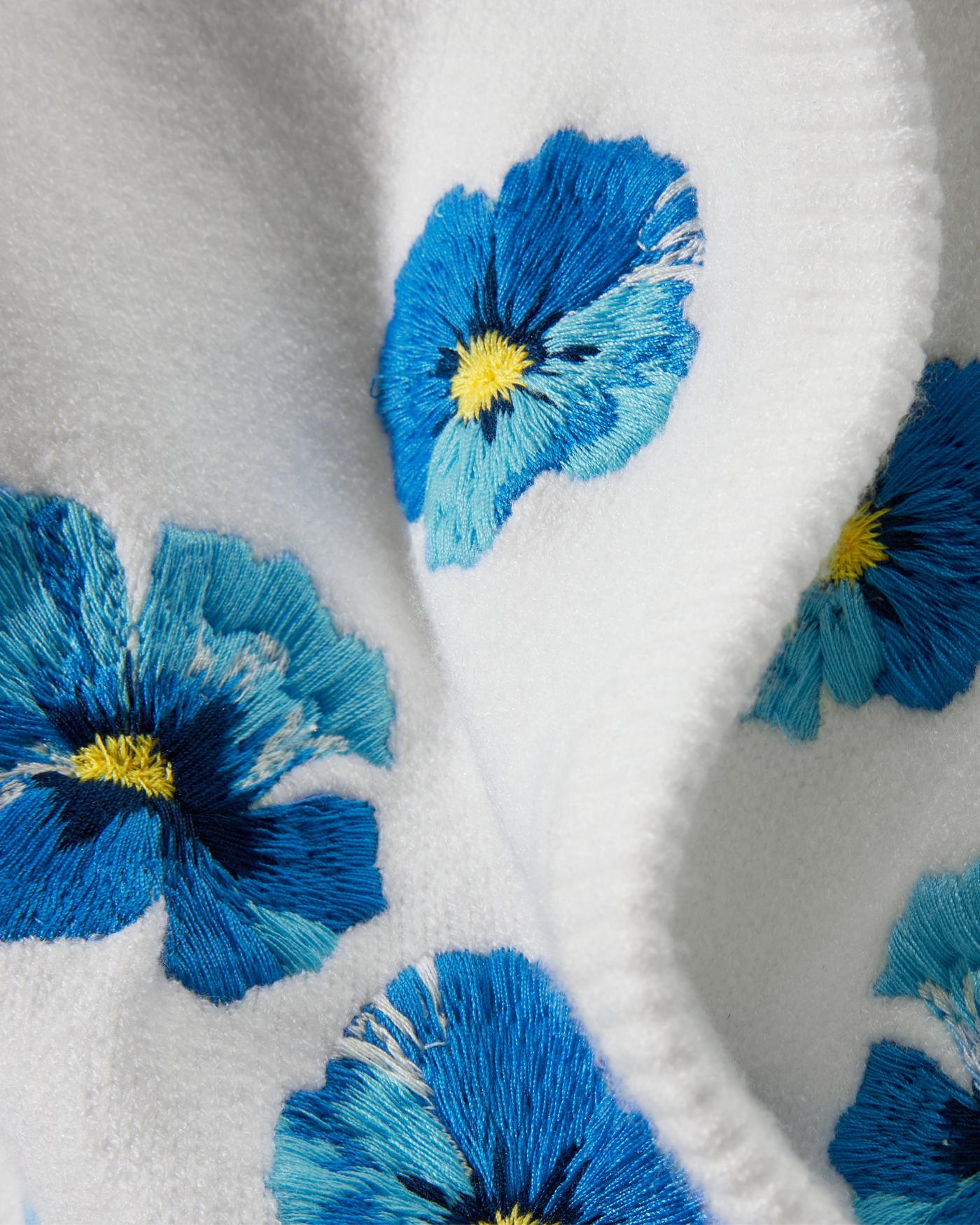 Floral Embroidered Sweater Tank - White / Blue | Boston Proper