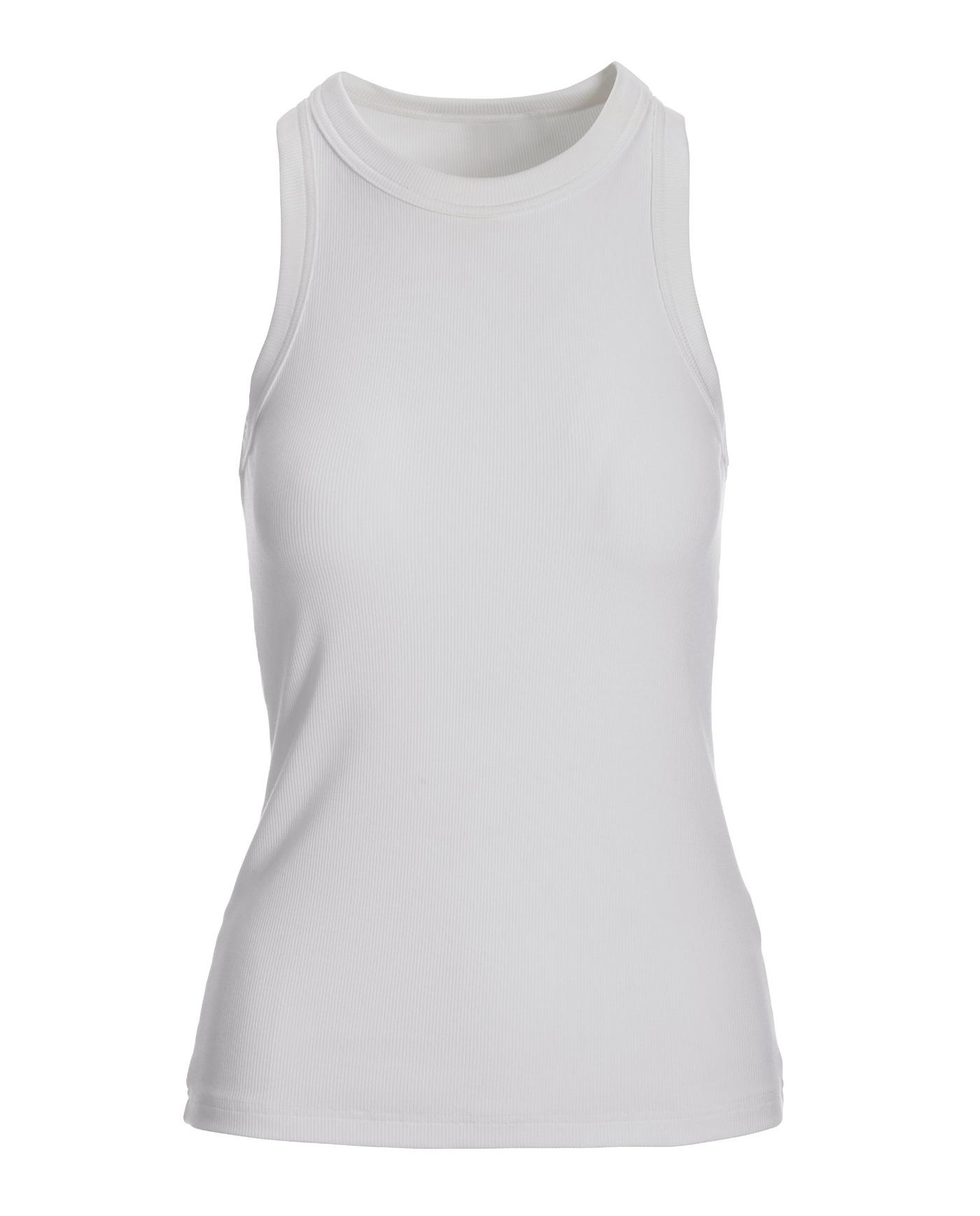 So Essential Ribbed High Neck Top - Pure White | Boston Proper