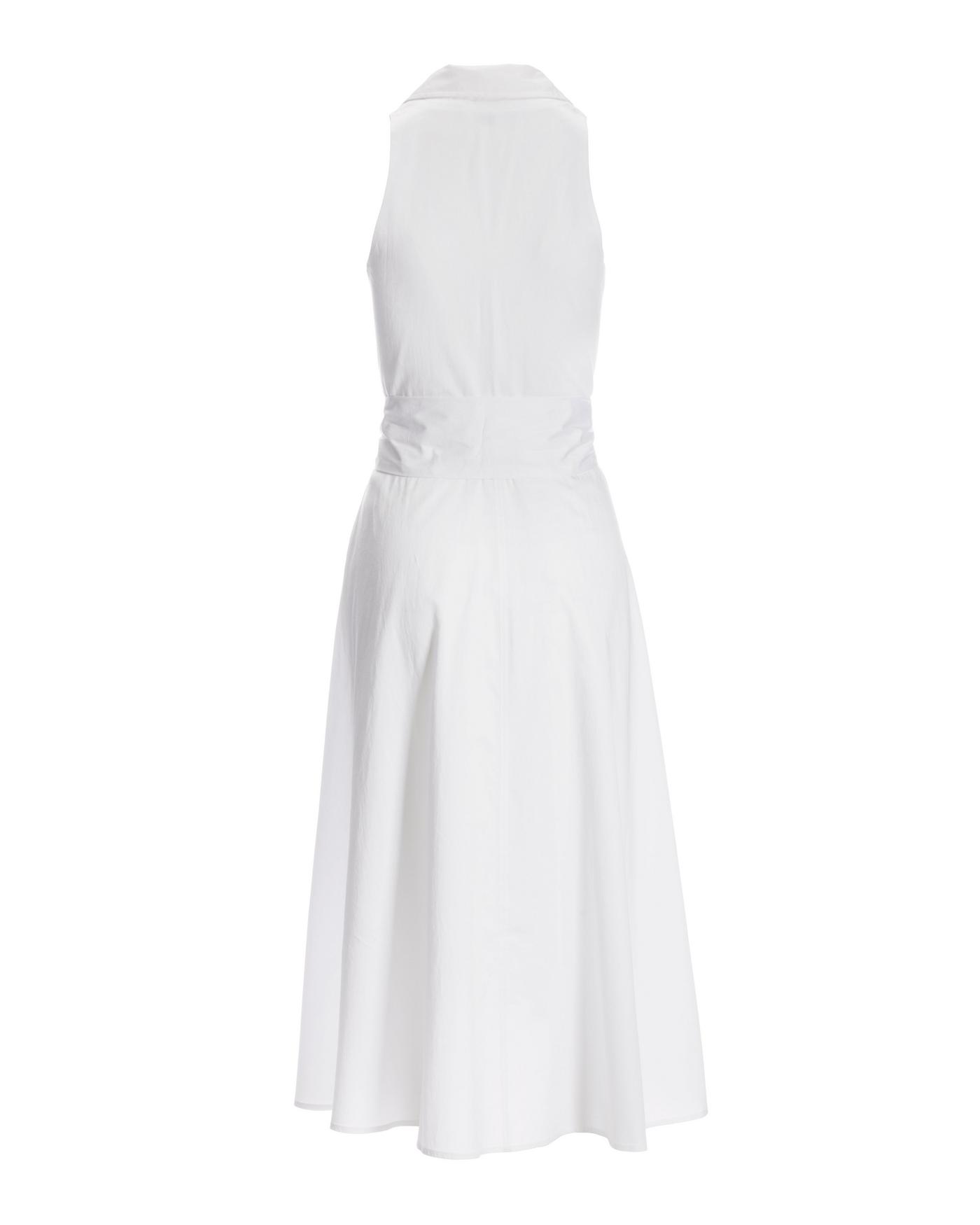 slim fit dress slacks Pleats and Flare Stretchy Linen Mini Dress - White main image 1