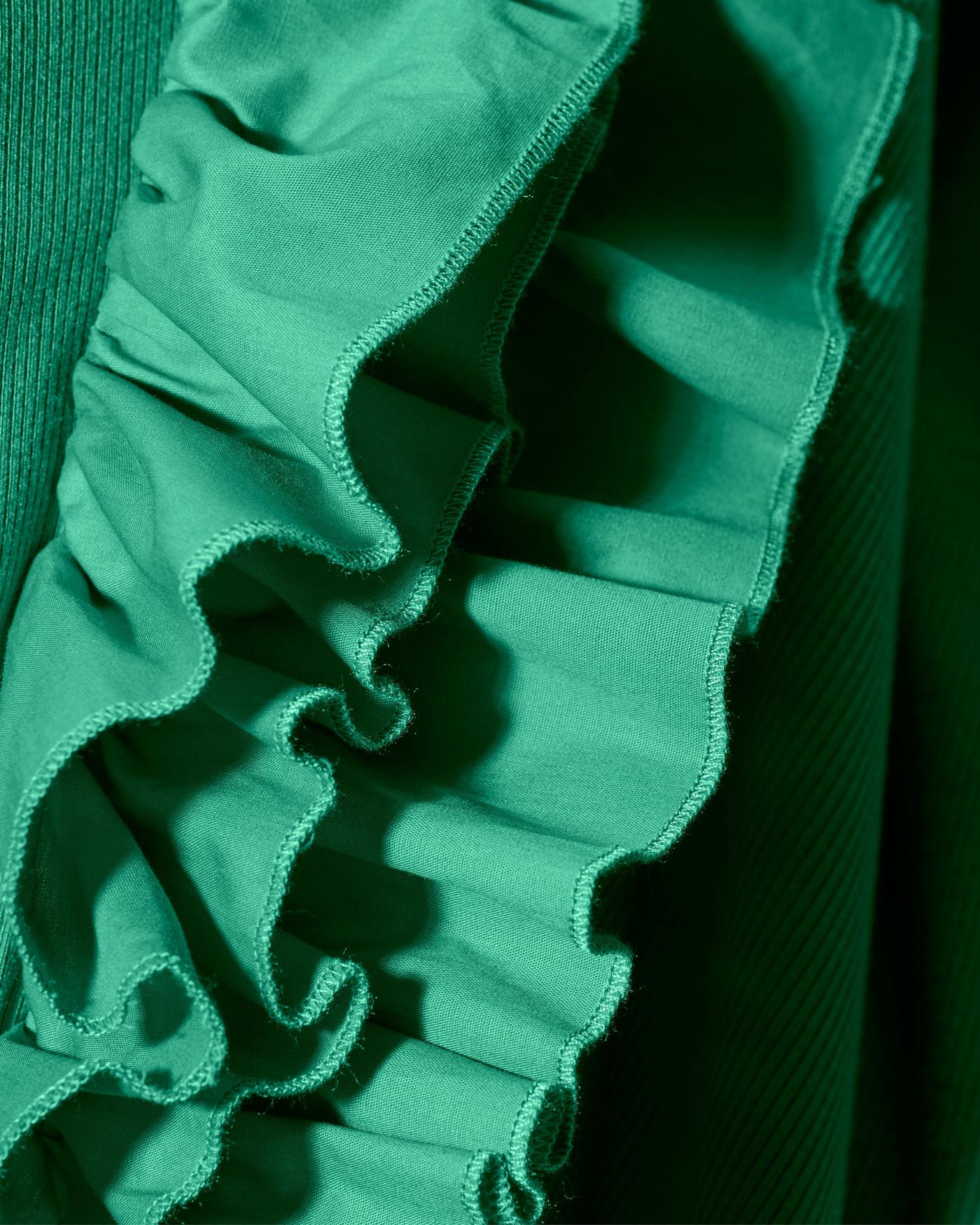 Ruffle Knit Rib Ruched Dress - Shamrock Green | Boston Proper