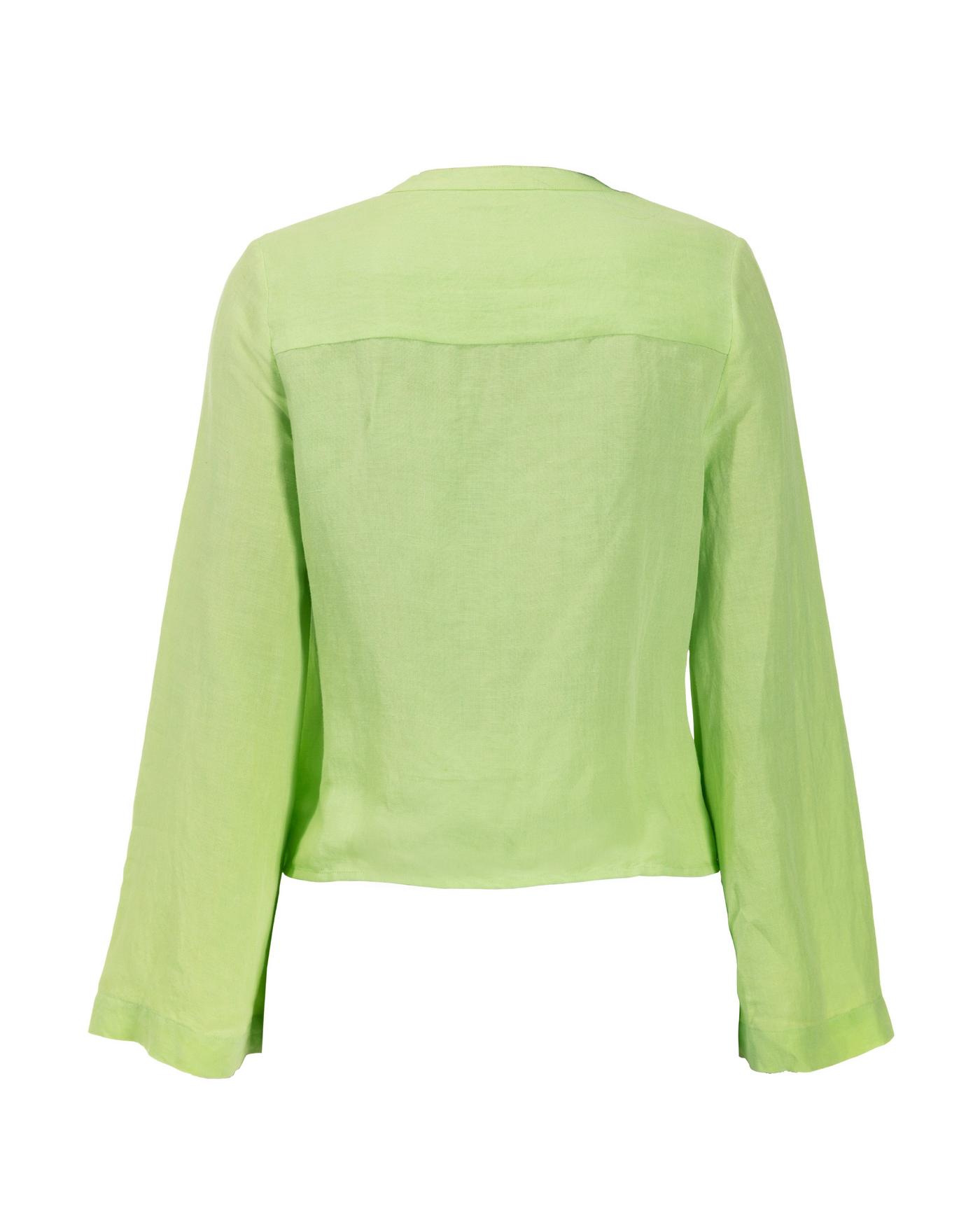 Linen Flare Sleeve Tie Front Shirt - Paradise Green | Boston Proper