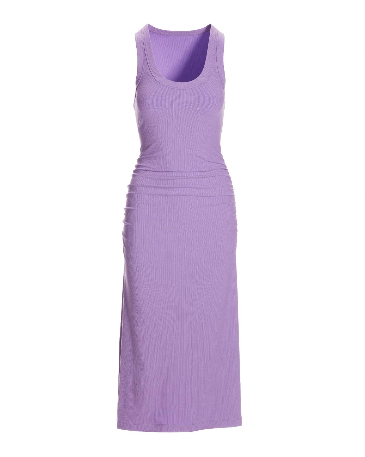 Scoop Neck Ruched Rib Knit Midi Dress - Amethyst Orchid | Boston Proper